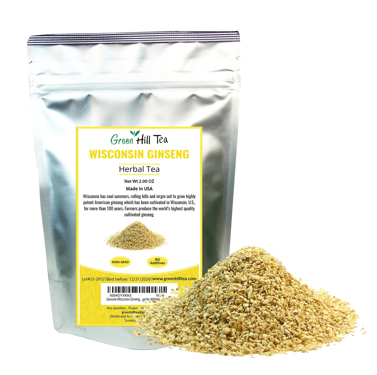 Genuine Wisconsin Ginseng Tea, A Refreshing Favourite Beverage For Athletes - 2 Oz Bag