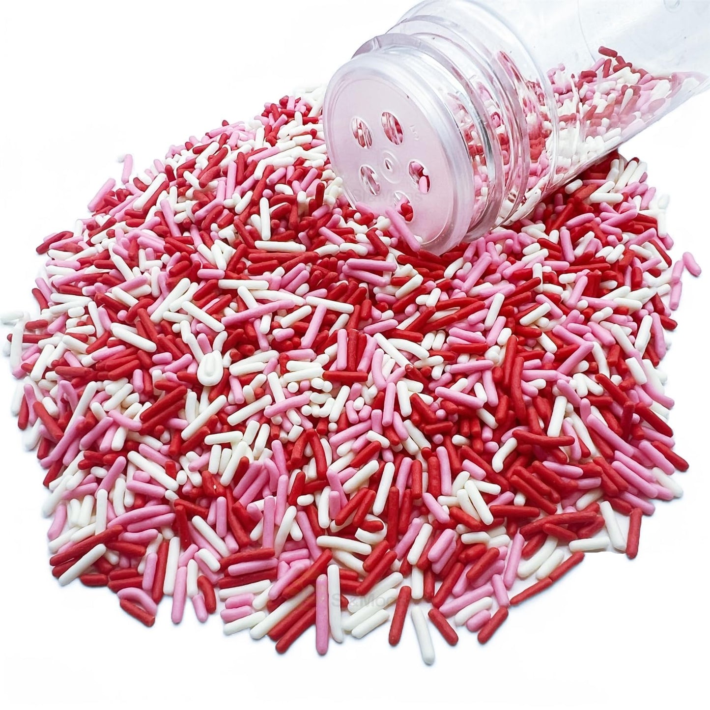 Se Si&Moos Red White And Pink Jimmies Sprinkles Valentines Sprinkles Edible Soft Jimmies Soft Sprinkles For Topping Ice Cream, C