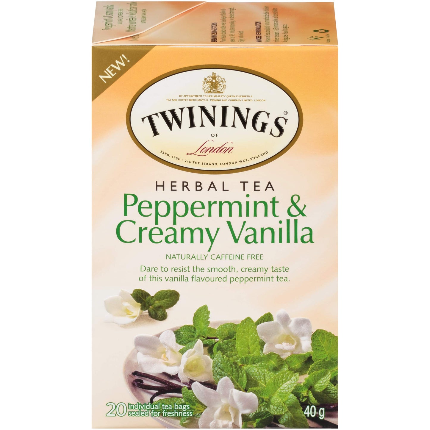 Twinings Herbal Buttermint Tea Bags - 20 Individual Bags, 1.41 oz.