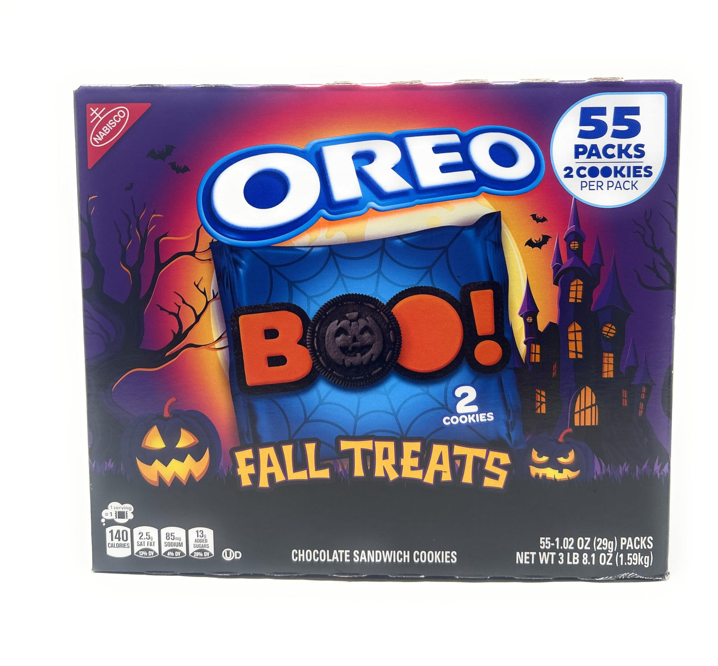 OREO Halloween Fall Treats Orange Creme Sandwich Cookies - 55 packs -1 box