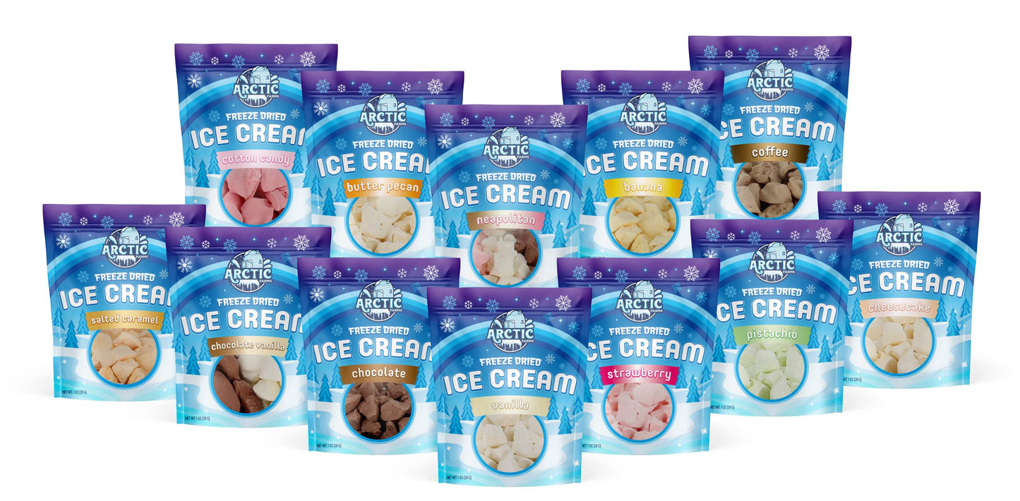 Arctic Farms Freeze Dried Ice Cream That Does Not Melt (Cotton Candy - Pink And Blue)