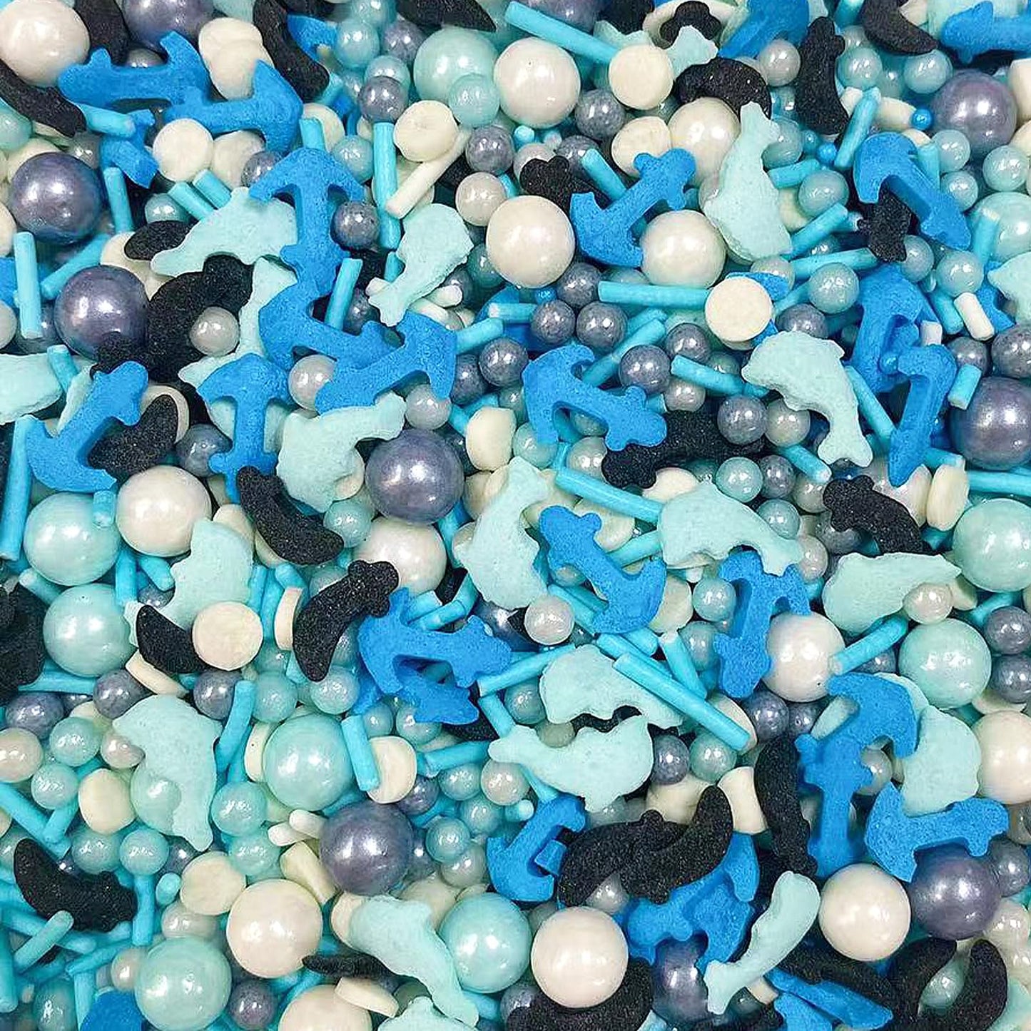 Sentovac Ocean Sprinkle Mix for Cake Decorating - Anchor Dolphin Candy, Blue, Sea Theme Party Supplies
