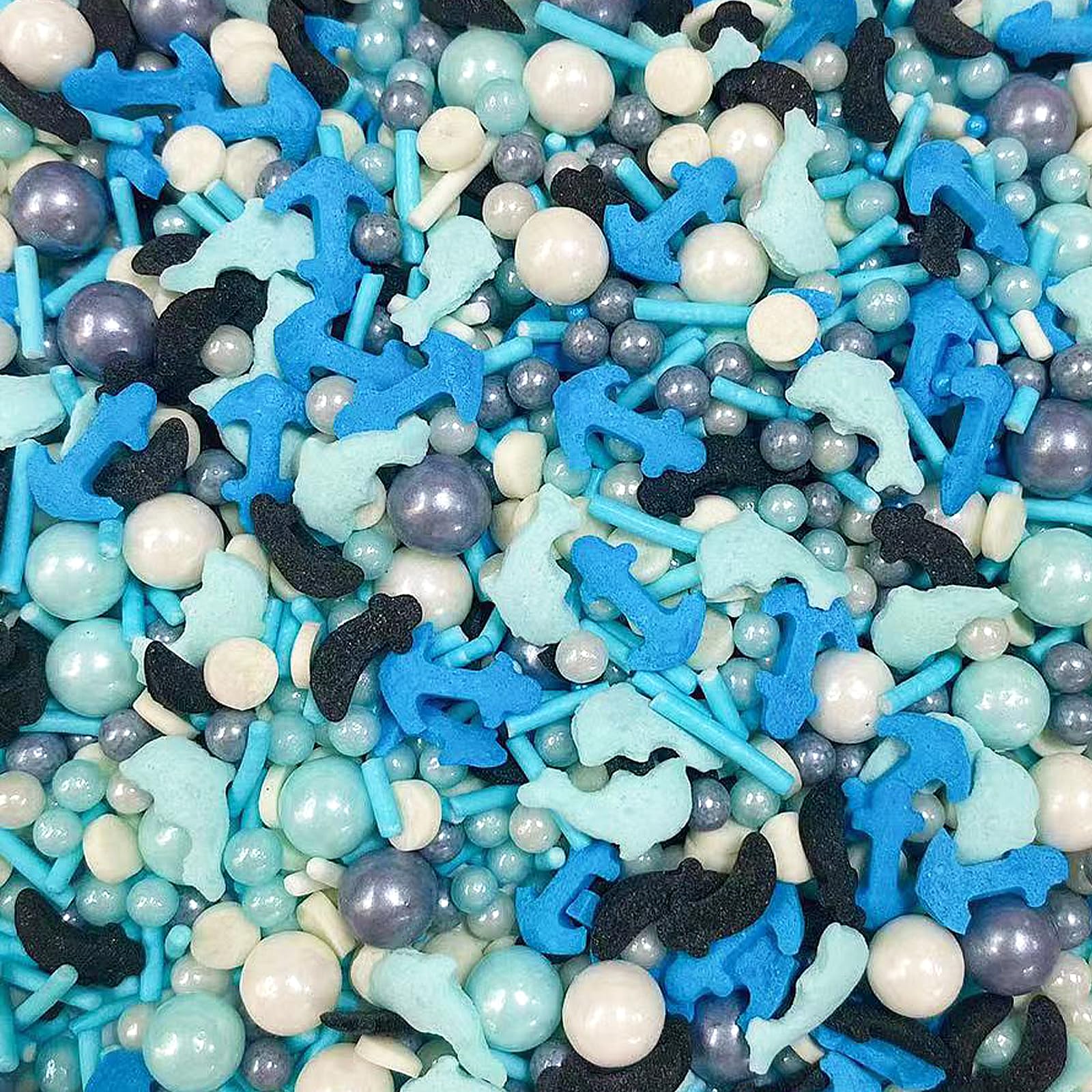 Sentovac Ocean Sprinkle Mix for Cake Decorating - Anchor Dolphin Candy, Blue, Sea Theme Party Supplies