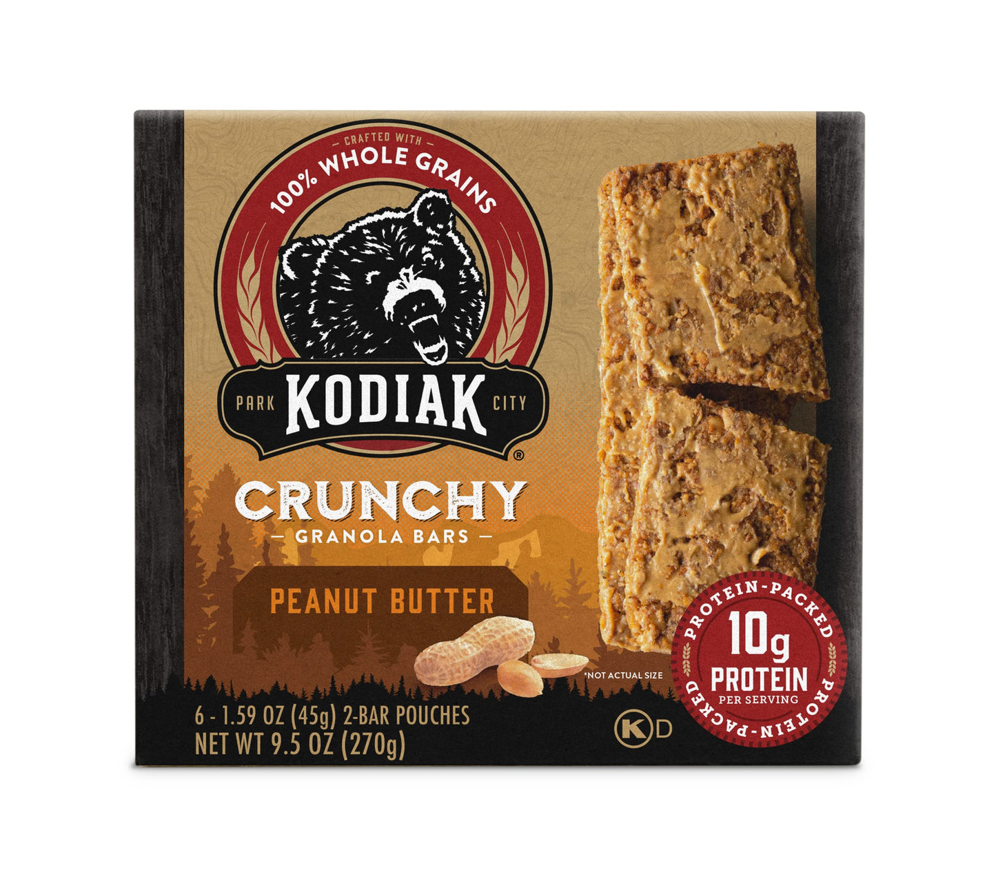 Kodiak Cakes Crunchy Granola Bar Variety Pack - Peanut Butter (2 Boxes) And Chocolate Chip (2 Boxes) High Protein Granola Bar Snack - 100% Whole Grain Granola Bars Bulk - (24) Total Pouches