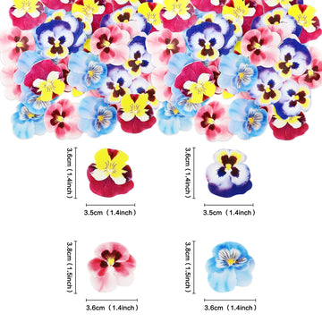 40 Pcs Edible Wafer Paper Flowers Cupcake Toppers Beautiful Flowers Cupcake Drink Topper Picks Edible Flowers Cupcake Decoration