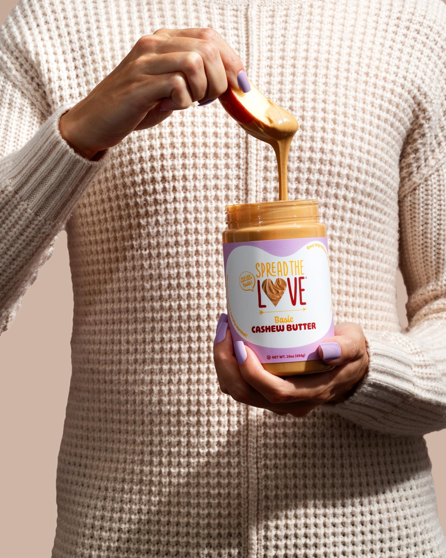 Spread The Love Basic Cashew Butter - All-Natural, Vegan, Gluten-Free, No Added Sugar, No Added Salt, Healthy Snack, Keto, No Gmos - 16 Oz.