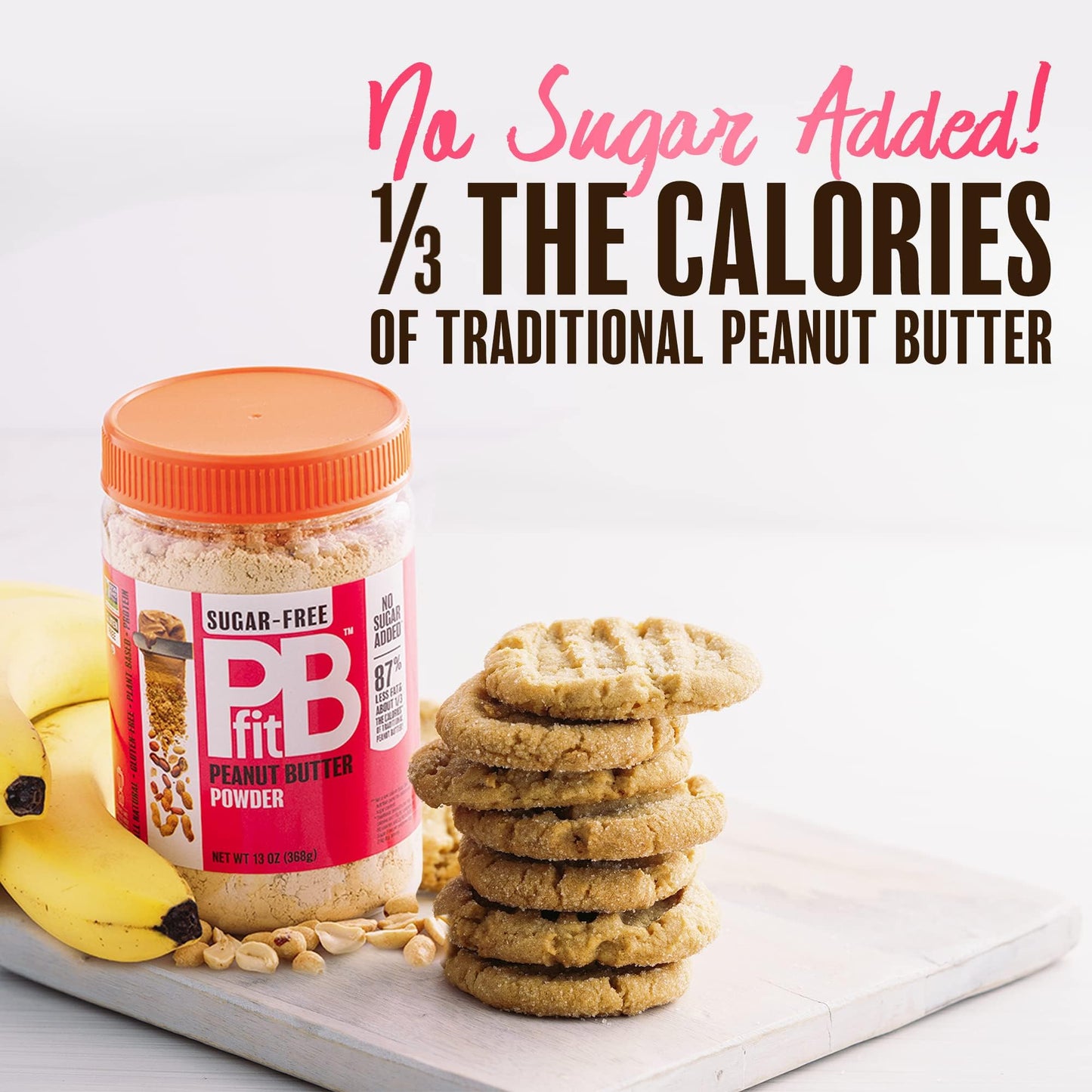 PBfit Peanut Butter Powder, No Sugar Added, 26 Ounce (Pack of 2)