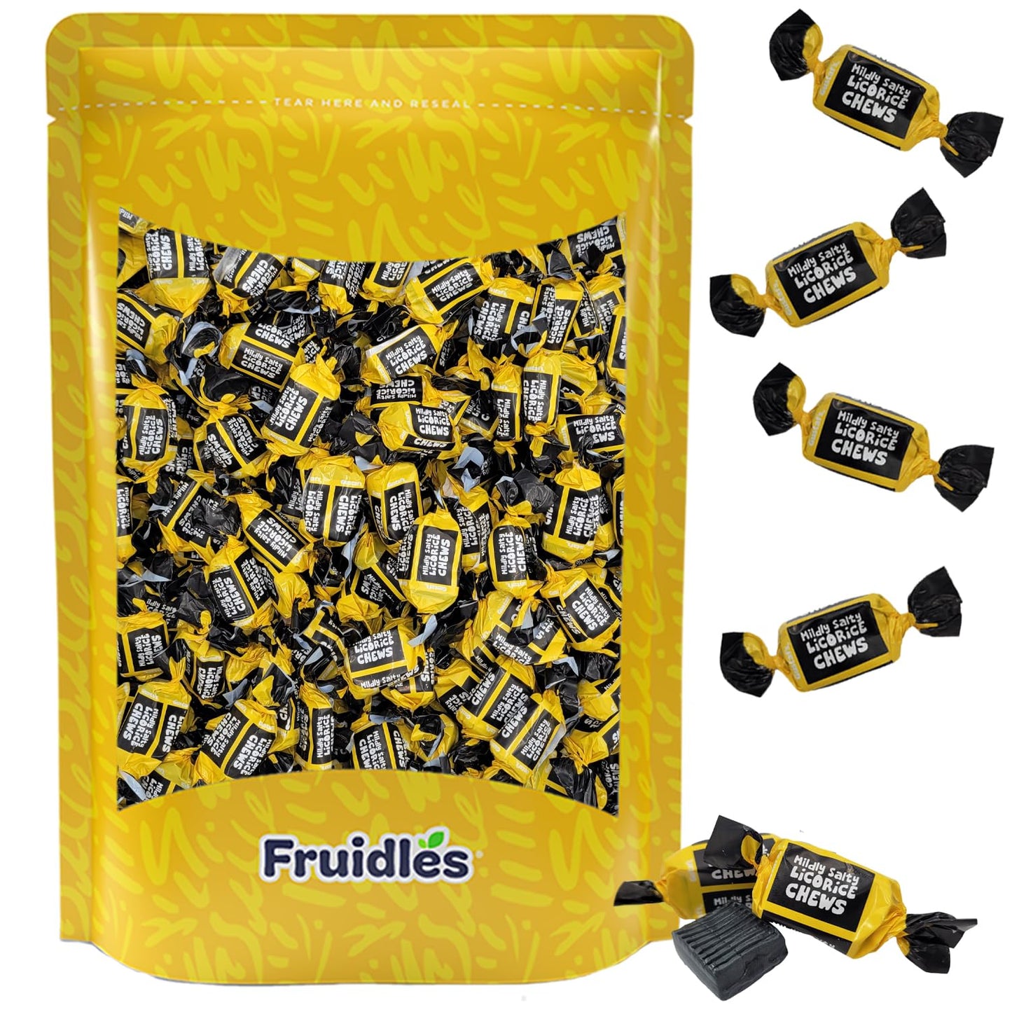 Fruidles Mildly Salty Licorice Toffees, Toffee Bites, Half-Pound Party Favor