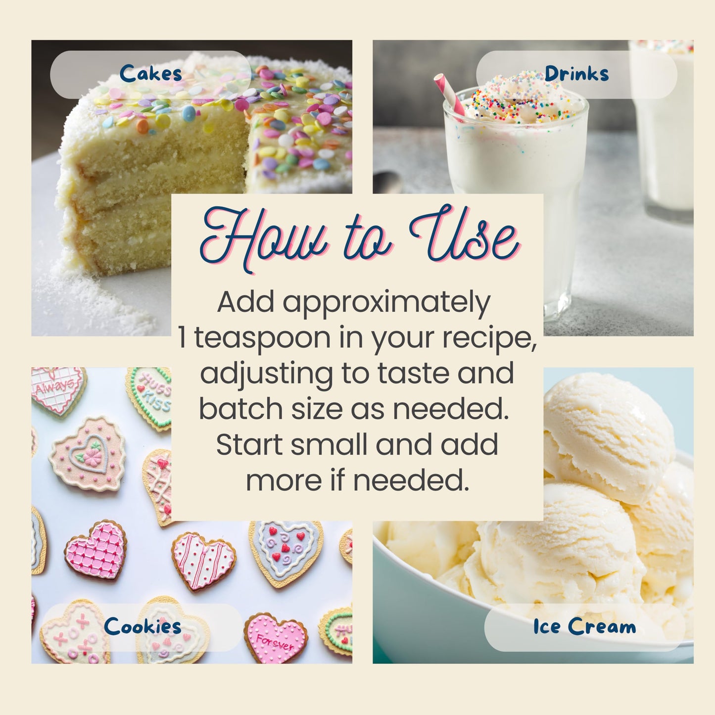 Natural Cake Batter Extract - 2 Oz - Water-Soluble - By Harvest Moon Delights - Cake Batter Extract For Baking, Ice Cream, Drink
