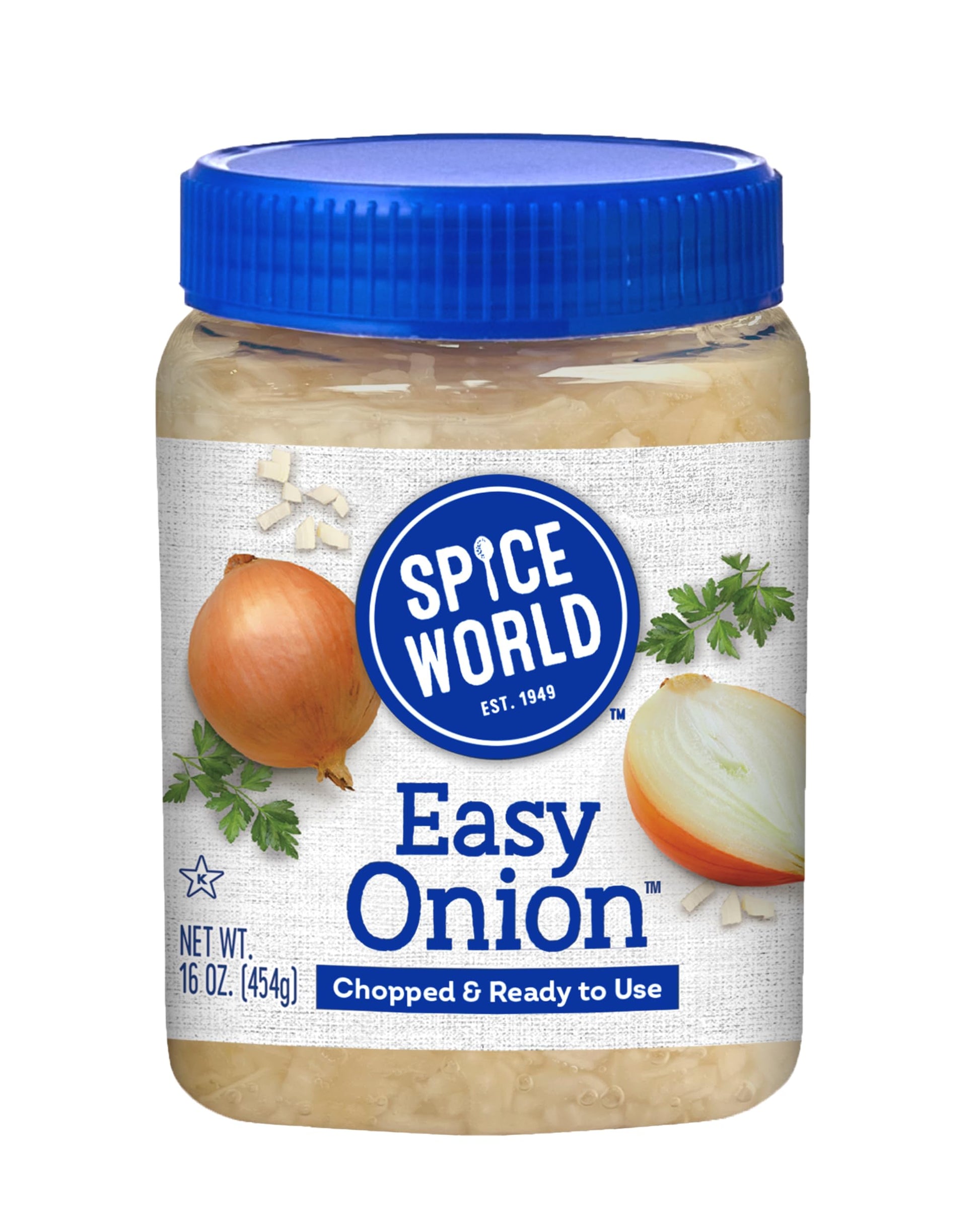 Spice World Chopped Easy Onion - 16Oz Ready-To-Use Minced Onion - Perfect For Hot Dogs, Stir Fry, Marinades, & More - Simply Sco