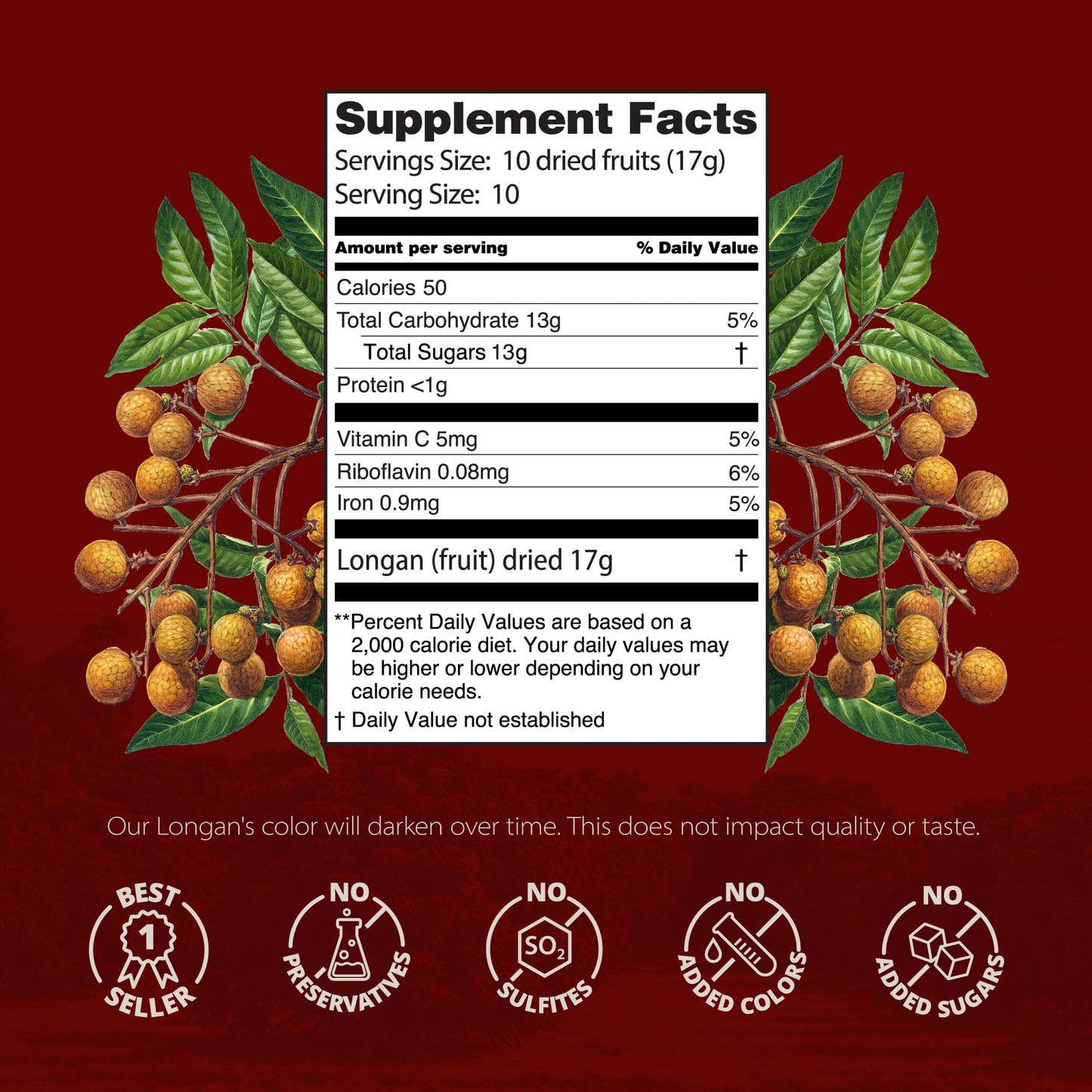 Dragon Herbs Longan 6 Oz Bag | Dried Fruit Nutrition Product To Support Skin, Beauty, Sleep, Mood, Stress, Memory, Heart And Blood
