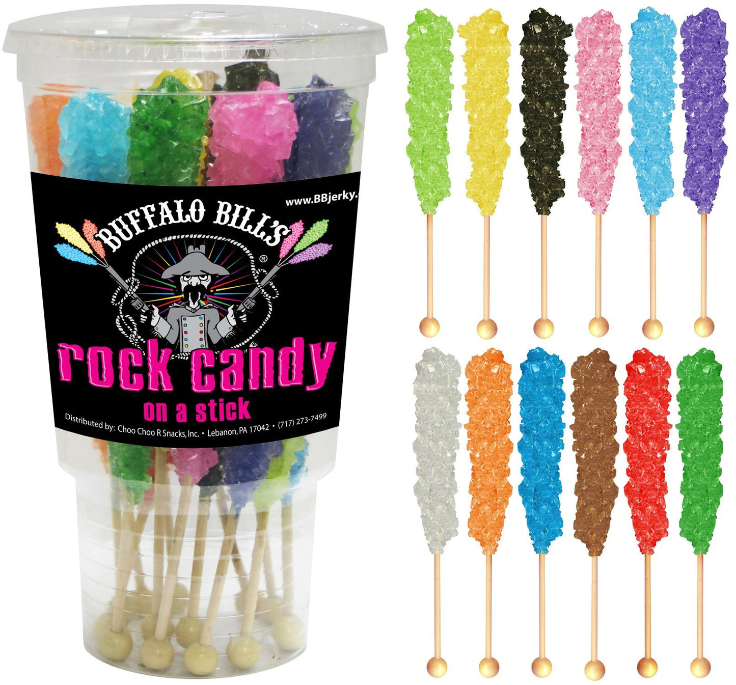 Buffalo Bills Mixed Rock Candy Sticks - 12 Count Assorted Flavors