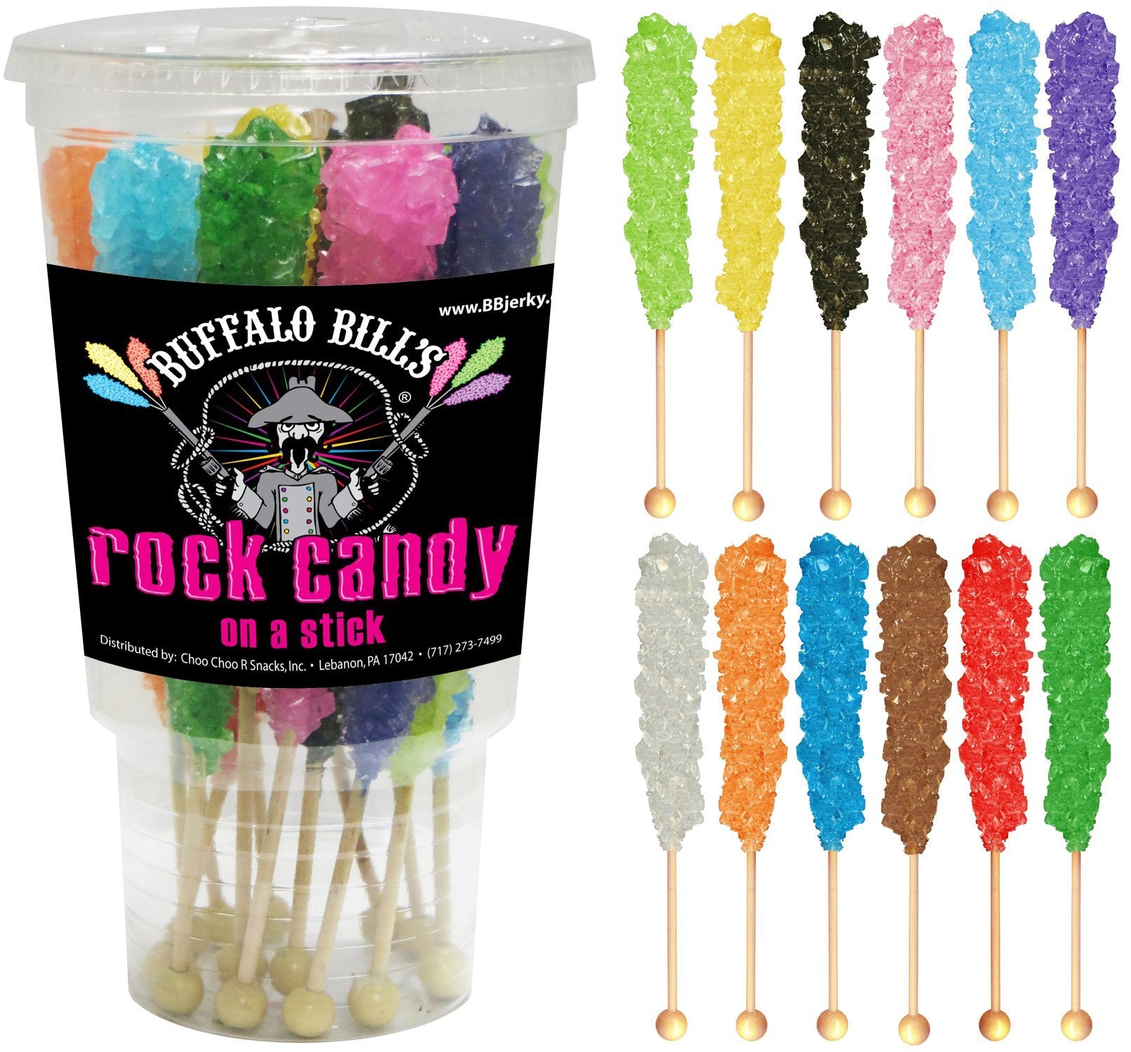 Buffalo Bills Mixed Rock Candy Sticks - 12 Count Assorted Flavors