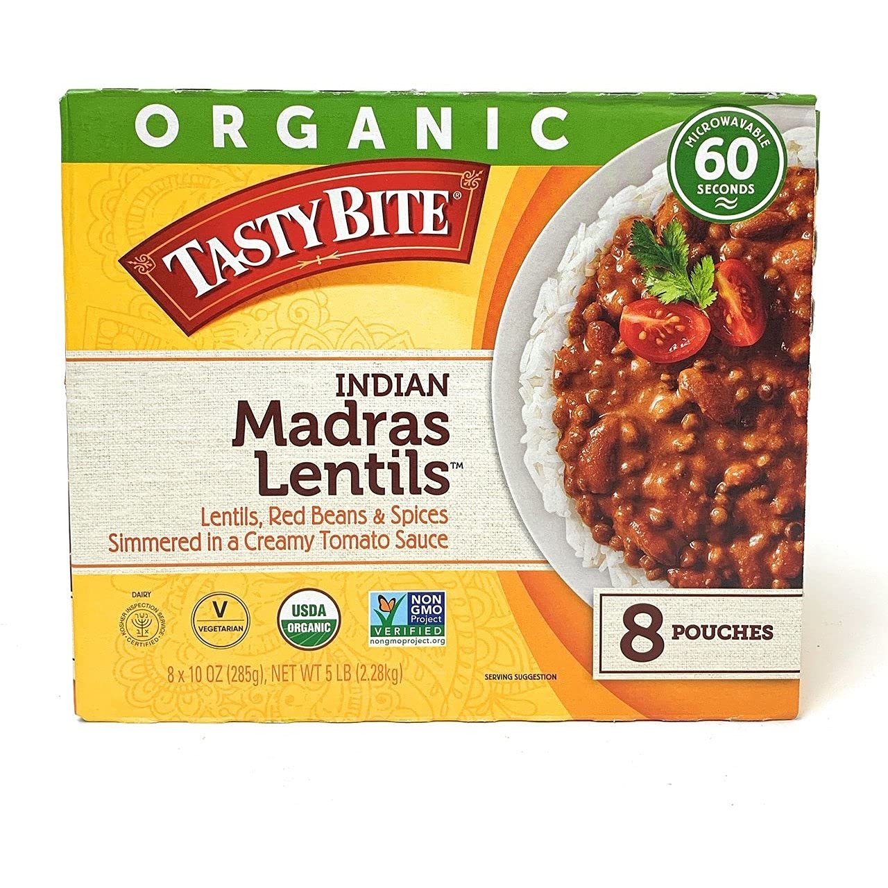 Madras Lentil Tasty Bite Organic Indian Madras Lentils10 Ounce (Pack Of 8)