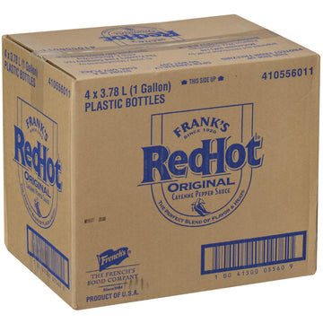 Franks RedHot Original Cayenne Pepper Hot Sauce - 1 Gallon (Pack of 4) - Red
