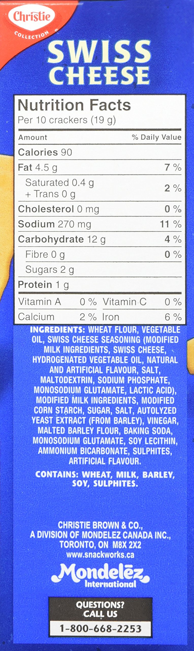 Christie Swiss Cheese Crackers, 200G/7.05 Ounces {Imported From Canada}
