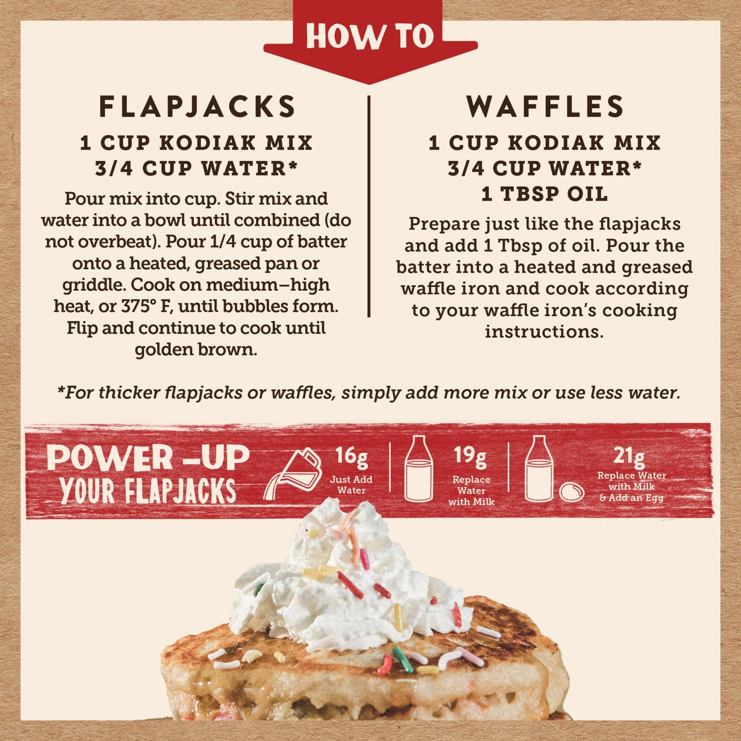 Kodiak Cakes Power Cakes - Protein Pancake Mix & Waffle Mix - 100% Whole Grain- Birthday Cake Flavor (Pack Of 6)
