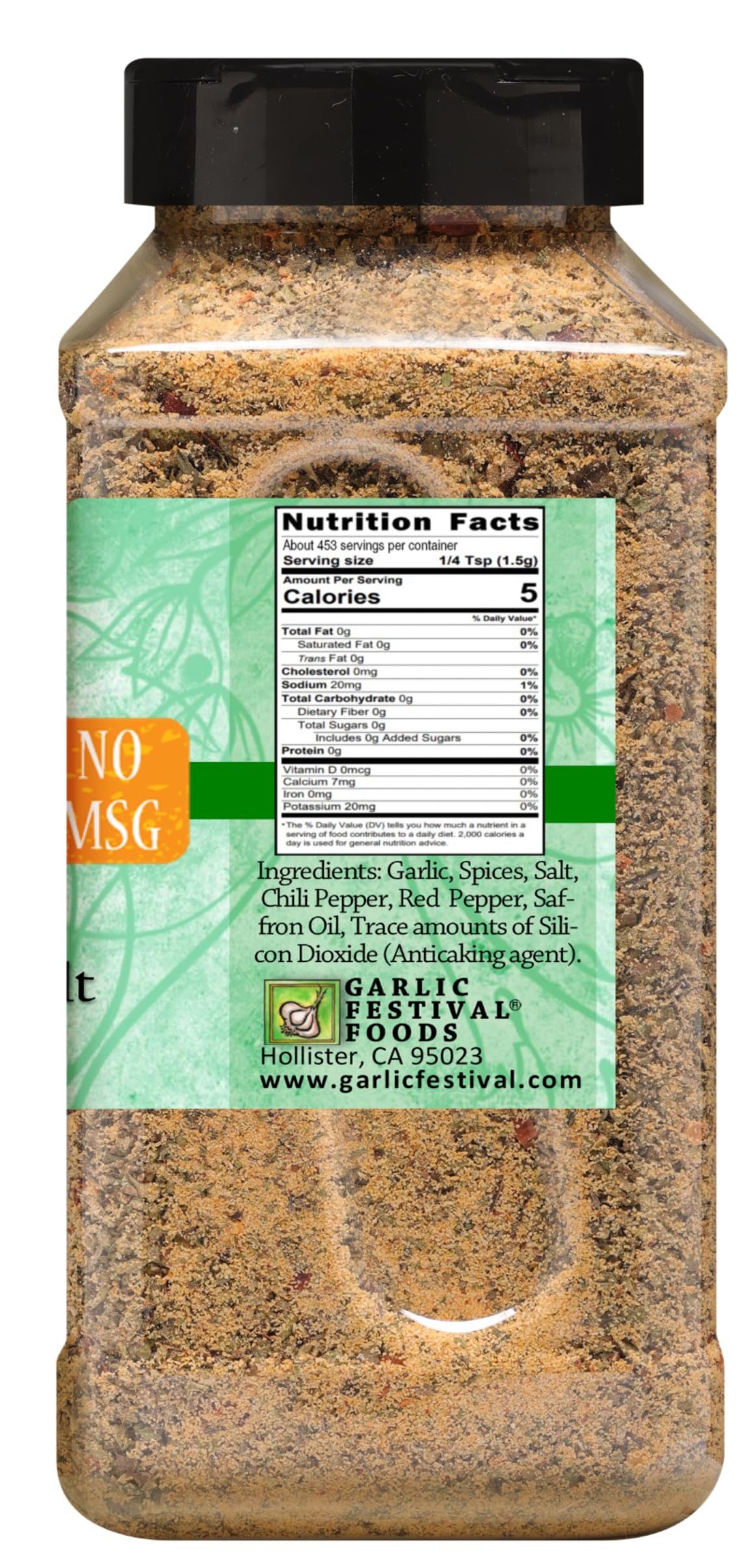 Garlic Festival Foods Low Sodium Garli Garni Garlic Seasoning 24 Oz. Gluten Free No Msg