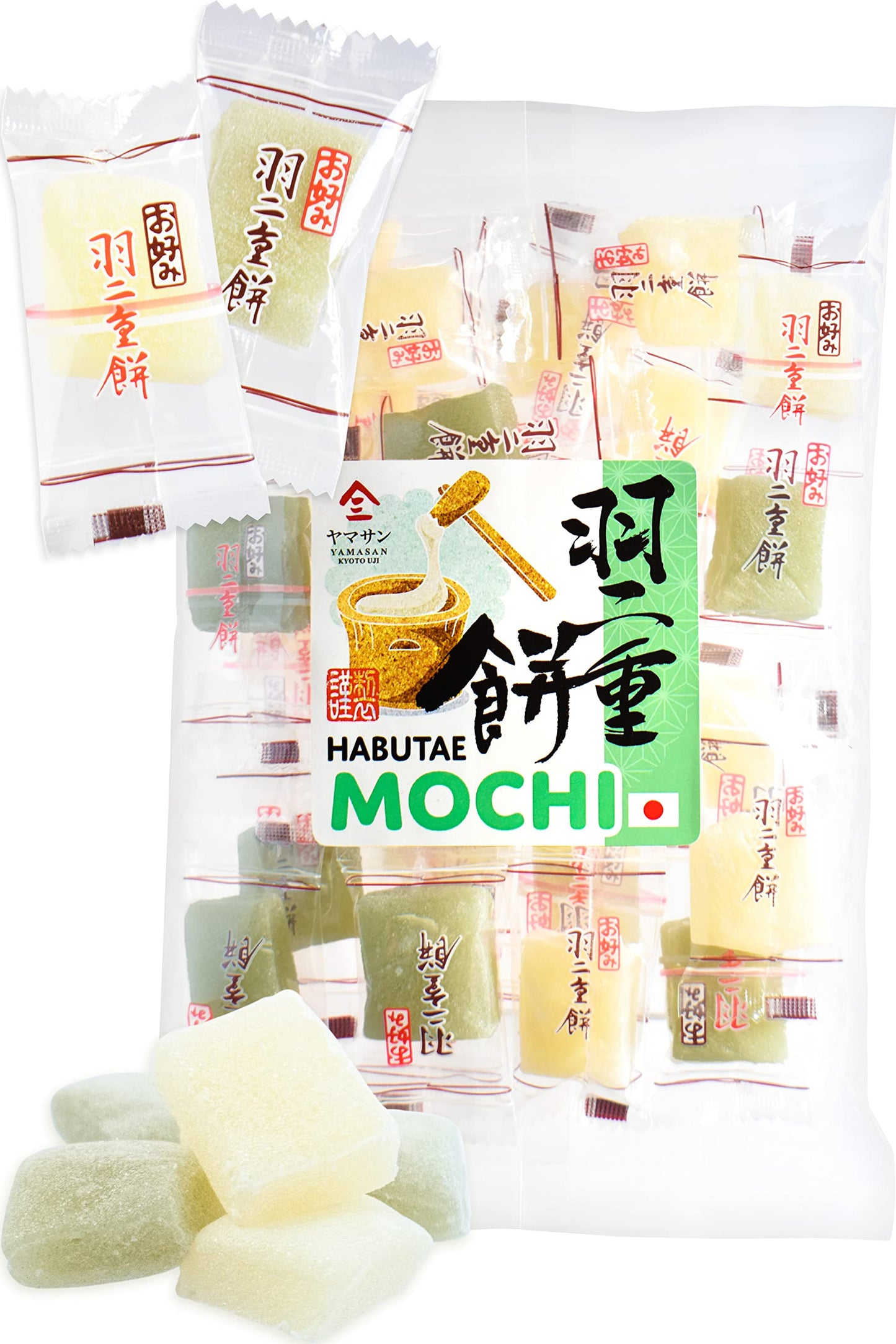 Japanese Mochi Candy - Habutae Mochi - Artisanally Soft & Delicate Individually Wrapped Candy 300G?Yamasan?