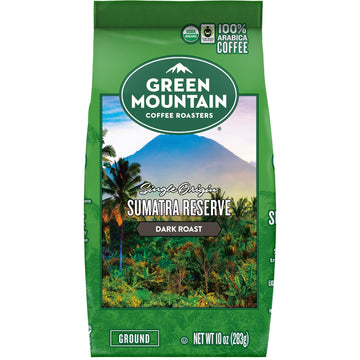 Green Mountain Coffee Roasters, Fair Trade Certified™ Organic, Sumatra Reserve, Ground Coffee, Dark Roast, Bagged 10Oz.