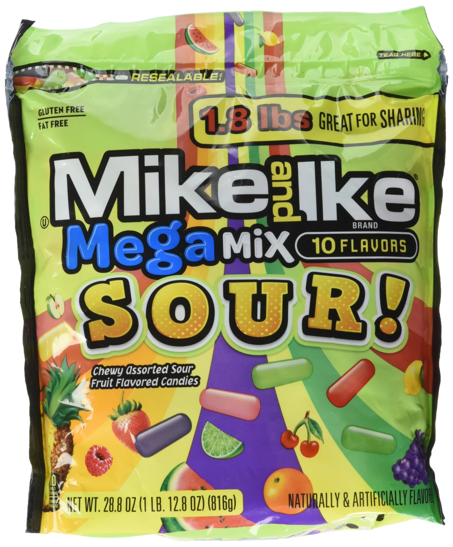 MIKE AND IKE 28.8OZ MEGA MIX SOUR STAND UP BAG 6CT CASE