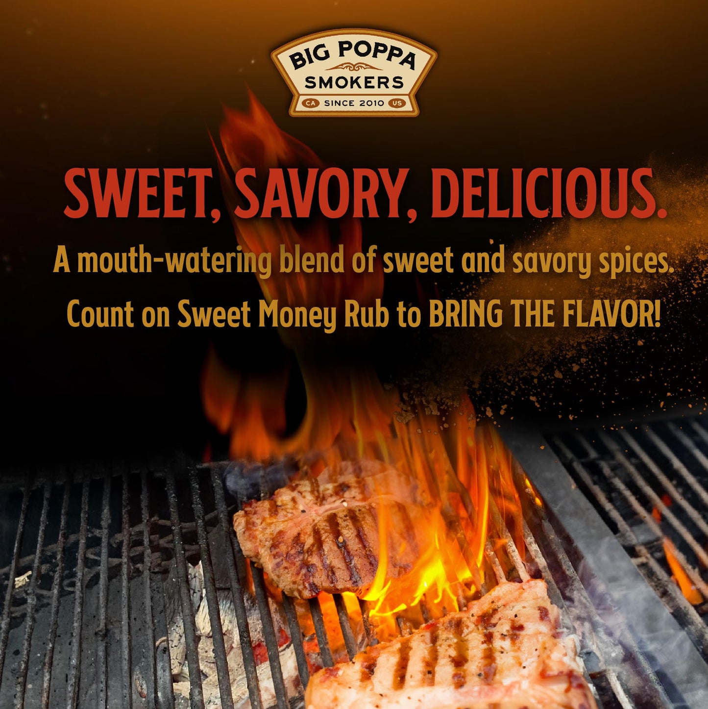 Big Poppa Smokers Sweet Money BBQ Rub - Gluten-Free Pork Seasoning - 14 Oz Shaker