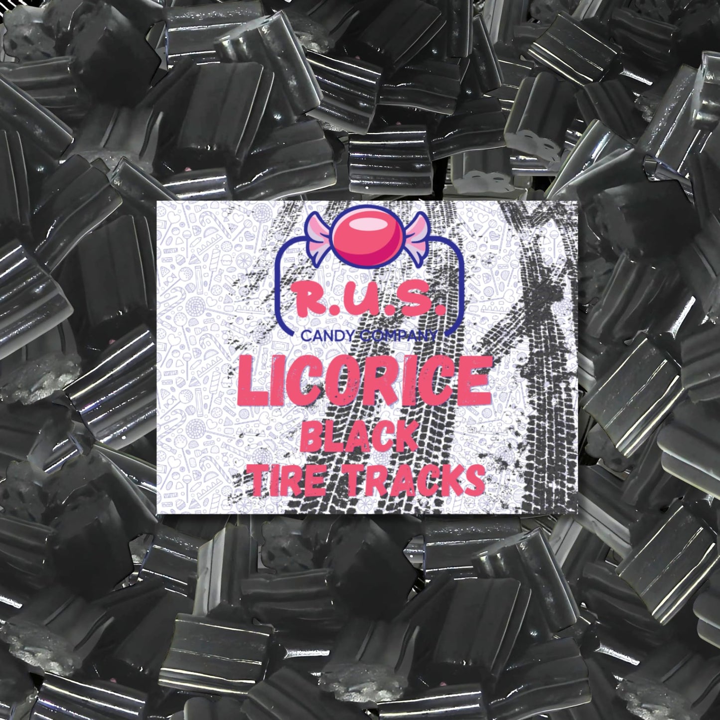 R.U.S. Candy Finnish Black Licorice Tire Tracks - 2 Pack, 5.29 oz Each, Authentic Imported Candy