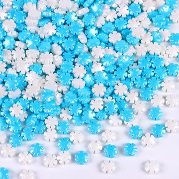Snowflake Sprinkles Edible, Winter Sprinkles, Blue and White Snowflake Sprinkles, Frozen Sprinkles for Christmas Cookies, Cupcak