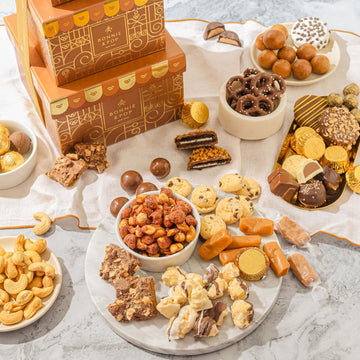 Gift Basket, Gift Tower, Chocolate Candy Snack Treat Gift Box Assortment - Men, Women, Corporate, Office, Employee, Appreciation