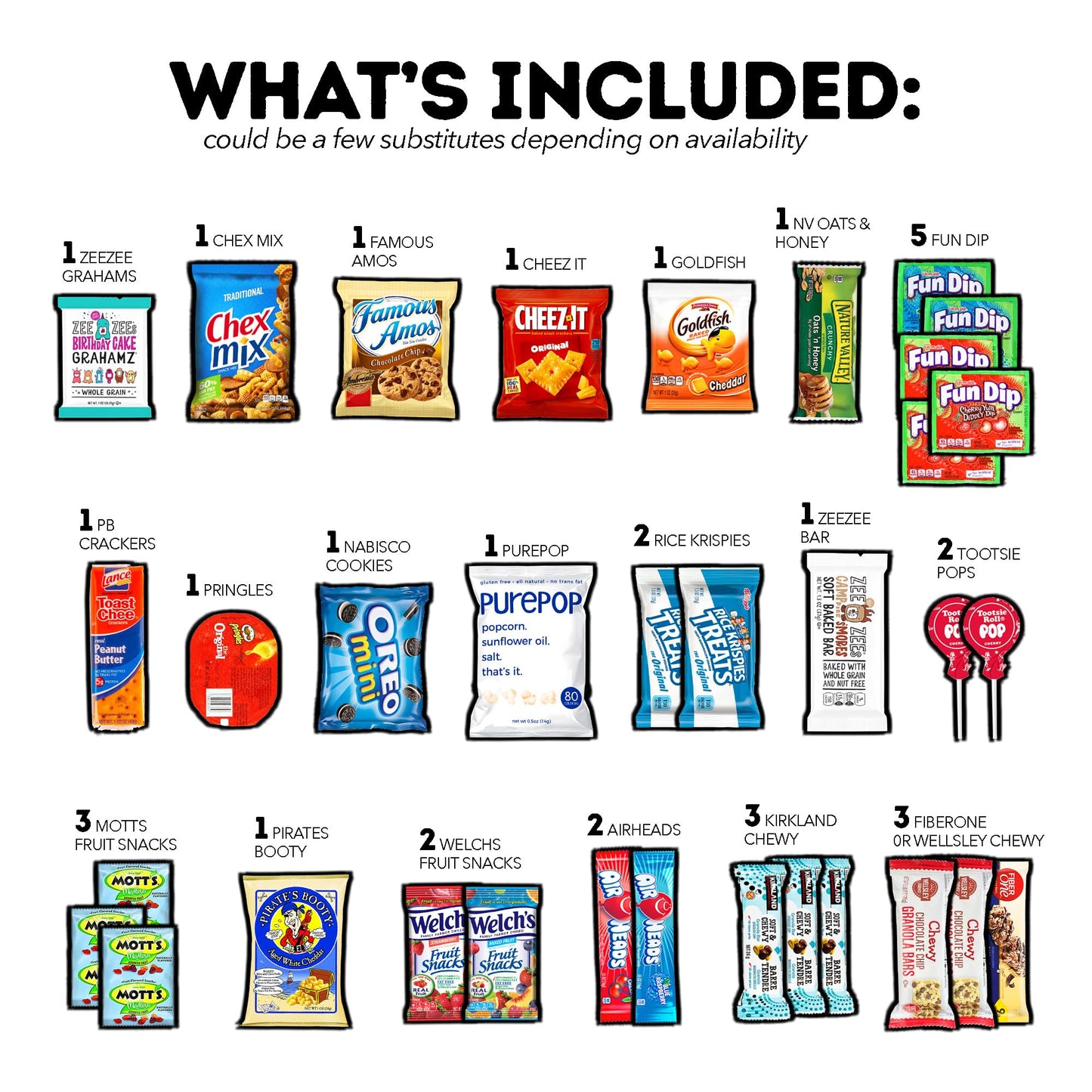 CRAVEBOX Snack Box Variety Pack - 50 Count Gift Basket for mature-themeds & Kids - Perfect for Birthdays, College, Office, and Back to School