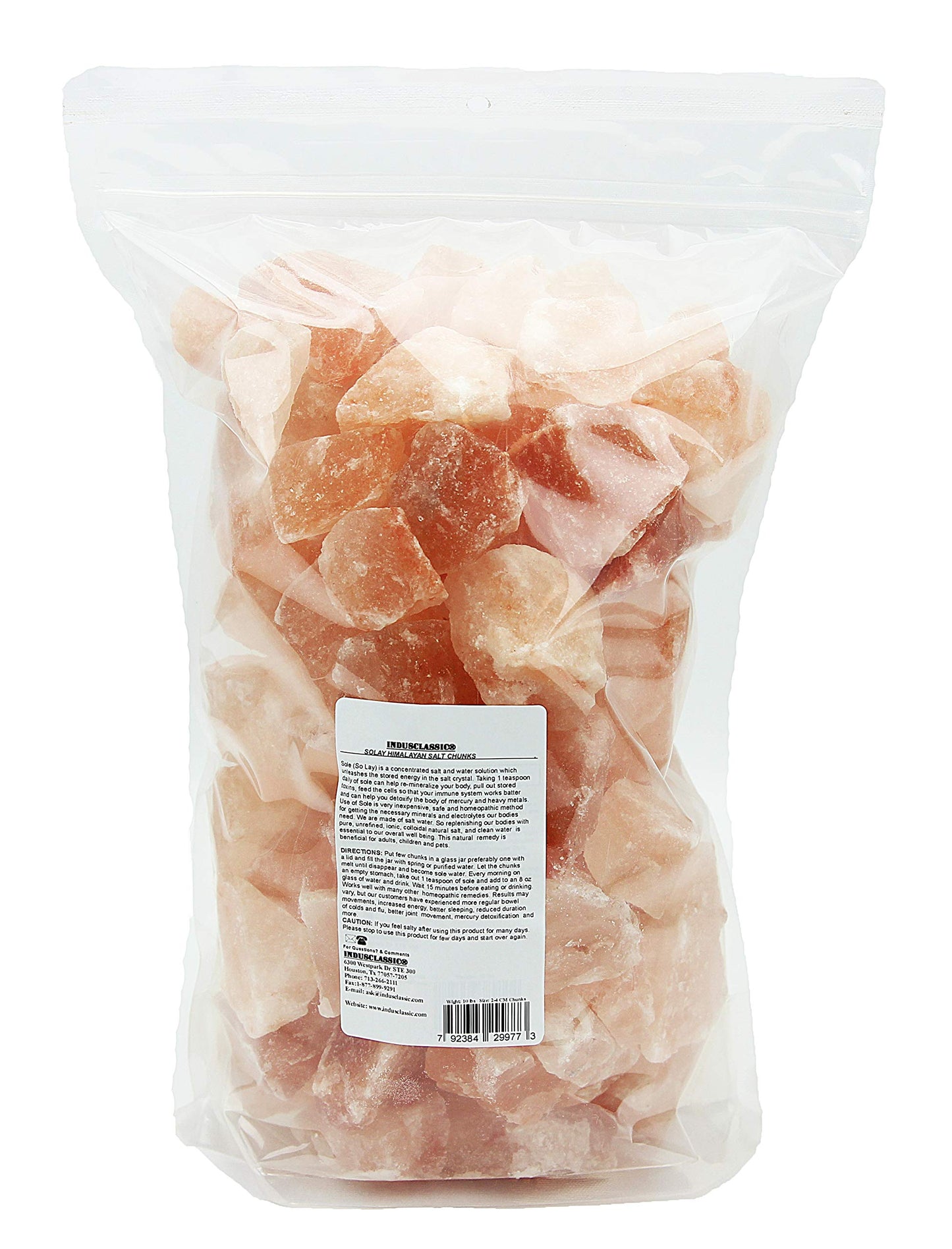 IndusClassic Himalayan Salt Chunks, 16 Ounce - 84 Trace Minerals for Hydration and Electrolyte Replenishment