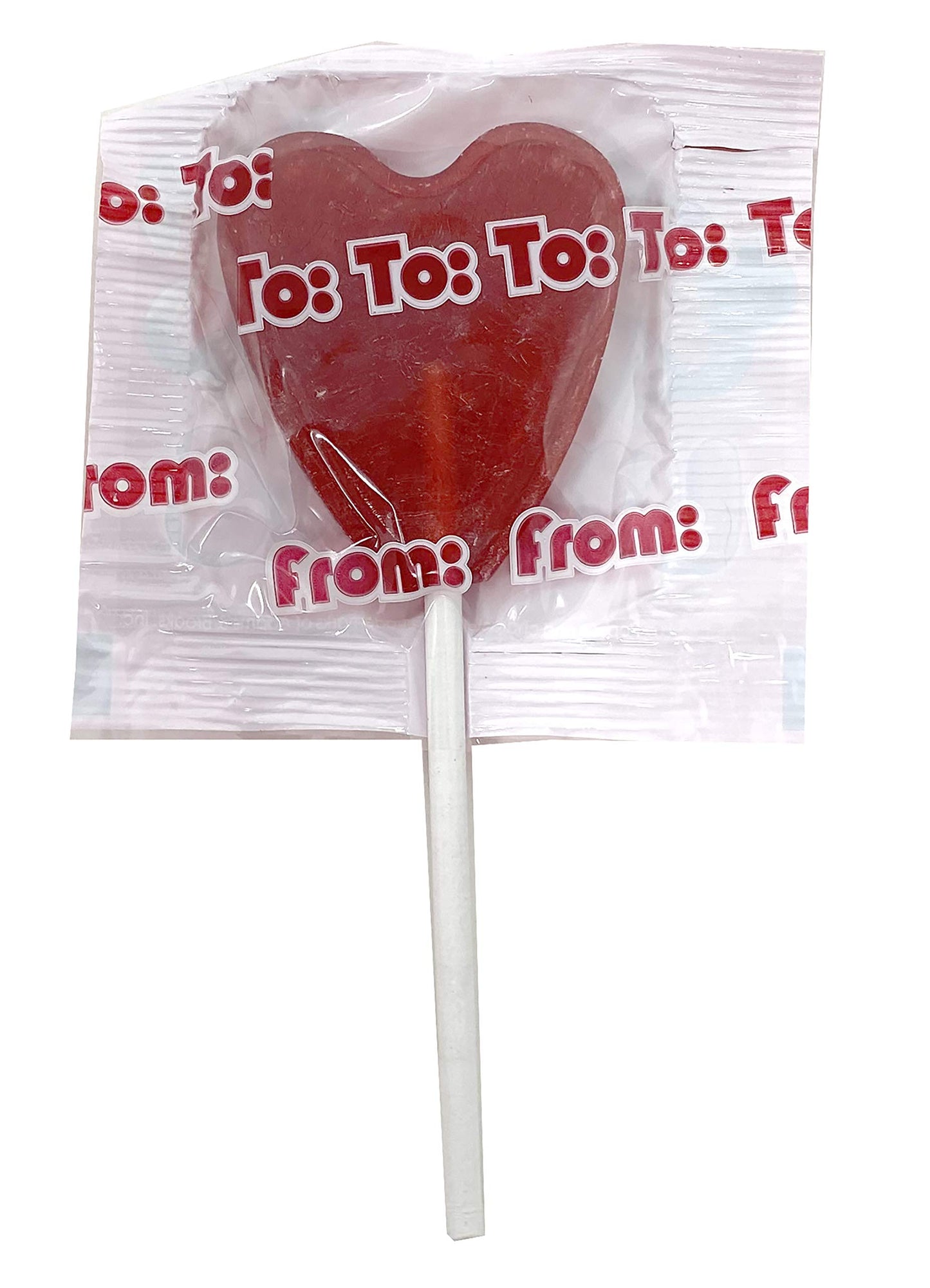 Adams & Brooks, Inc. Luv Pops Intense Cherry Flavored Heart-Shaped Lollipops Mailbox Tub Individually Wrapped Heart Lollipops Fo
