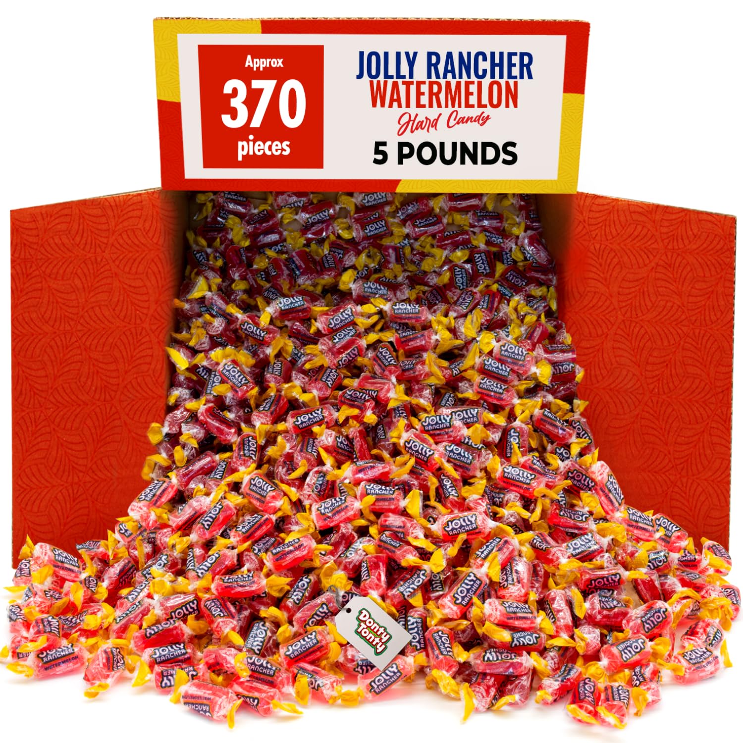 WATERMELON JOLLY RANCHER Hard Candy 5 lb - in Bulk Resealable Bag, Individually Wrapped (370 Pieces), Original Flavor