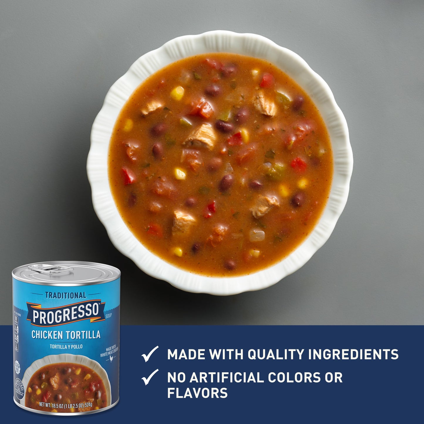 Progresso Chicken Tortilla Canned Soup, Gluten Free, 18.5 oz, Pack of 12 - Delicious & Convenient Meal Option