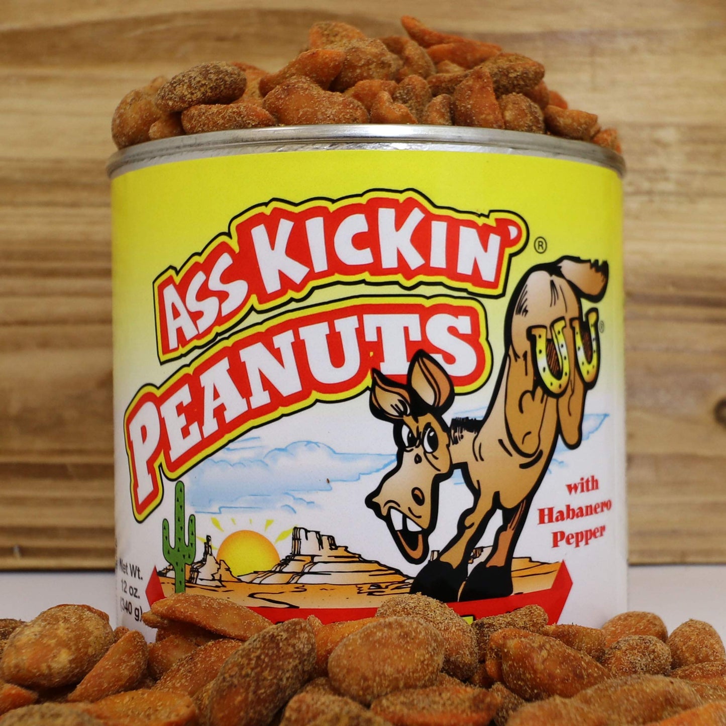 Ass Kickin Habanero Pepper Spicy Hot Peanuts - 12Oz - Ultimate Spicy Gourmet Gift Peanuts - Try If You Dare! 3 Cans