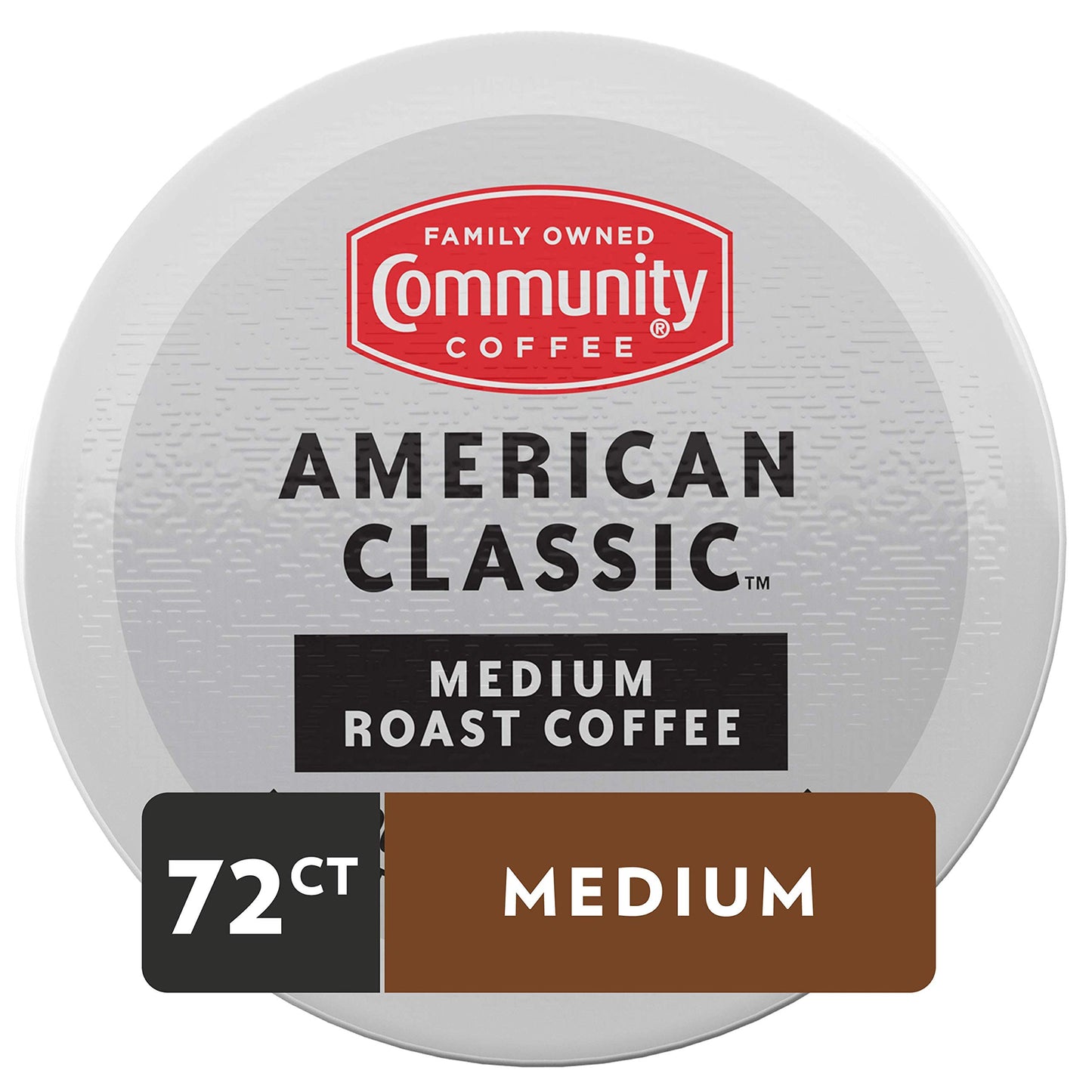 Community Coffee Medium Roast Coffee Pods, 72 Count, Compatible with Keurig 2.0, 12 Count (Pack of 6), Natural