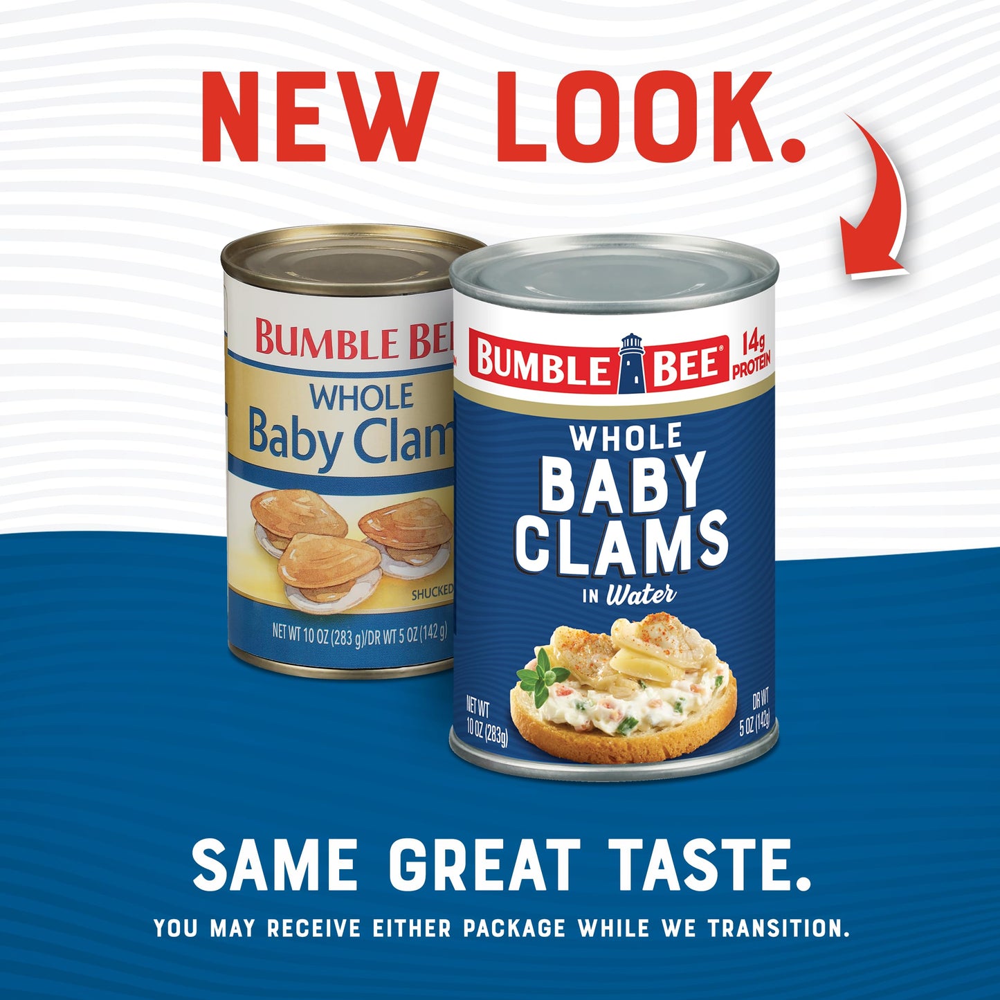 Bumble Bee Whole Baby Canned Clams - Ready to Eat - 10 oz Can - 14g Protein - Gluten Free