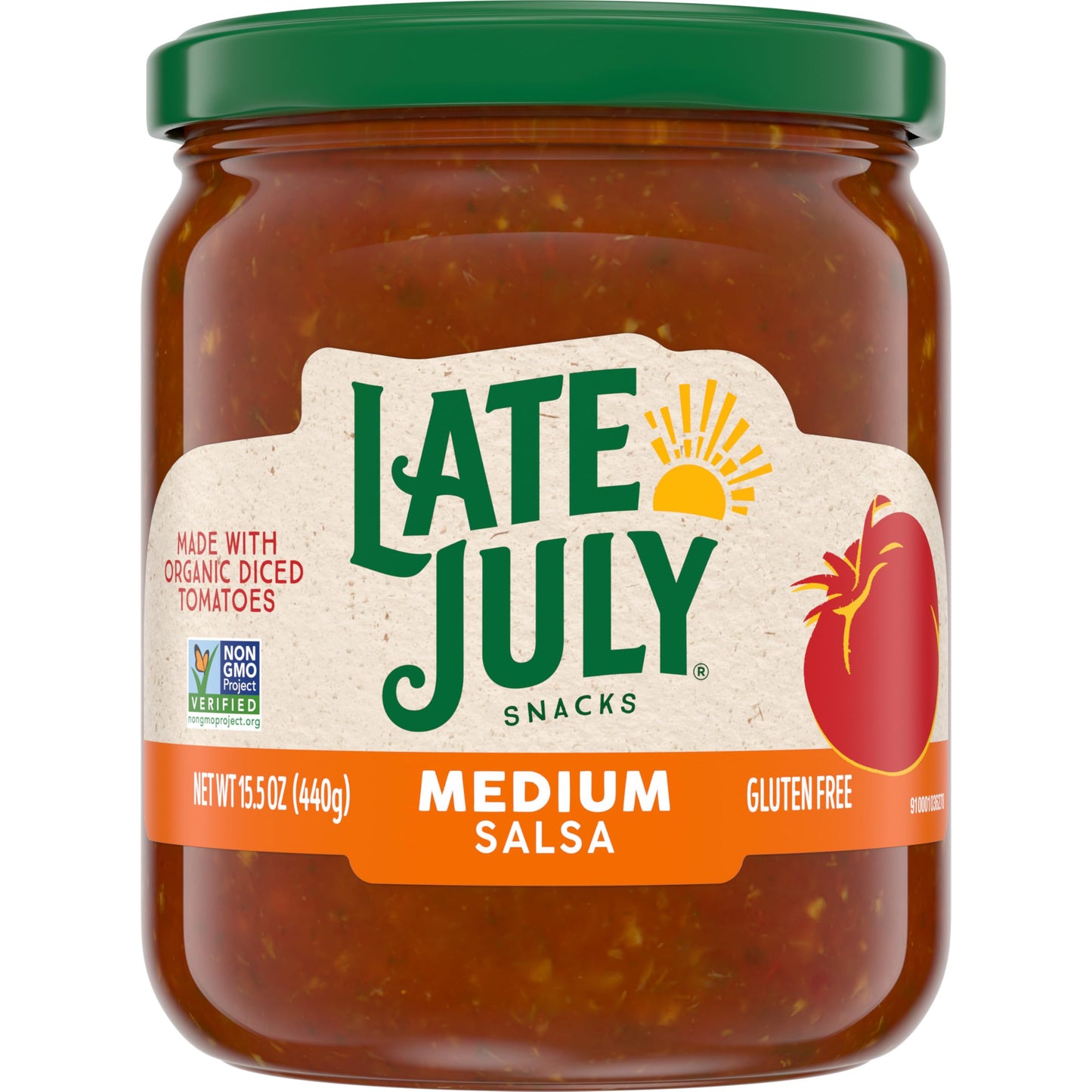 Late July Medium Salsa, 15.5 oz Jar, Pack of 1, Ideal for Dipping and Cooking