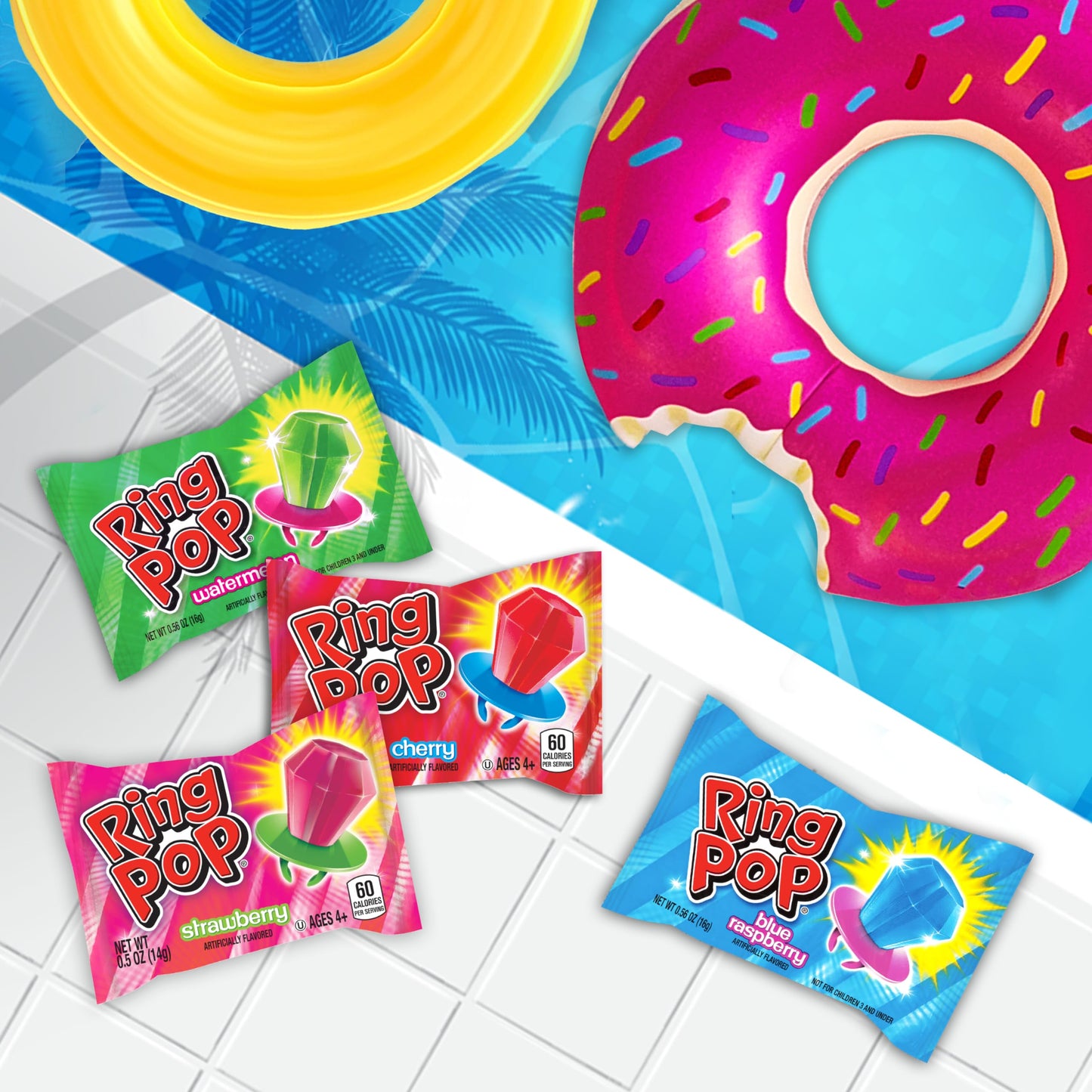 Ring Pop Individually Wrapped Bulk Lollipop Variety Party Pack – 50 Count Suckers W/ Assorted Fruity Flavors - Fun Bulk Candy For Kids - Hard Candy For Party Favors, Birthdays & Goodie Bags