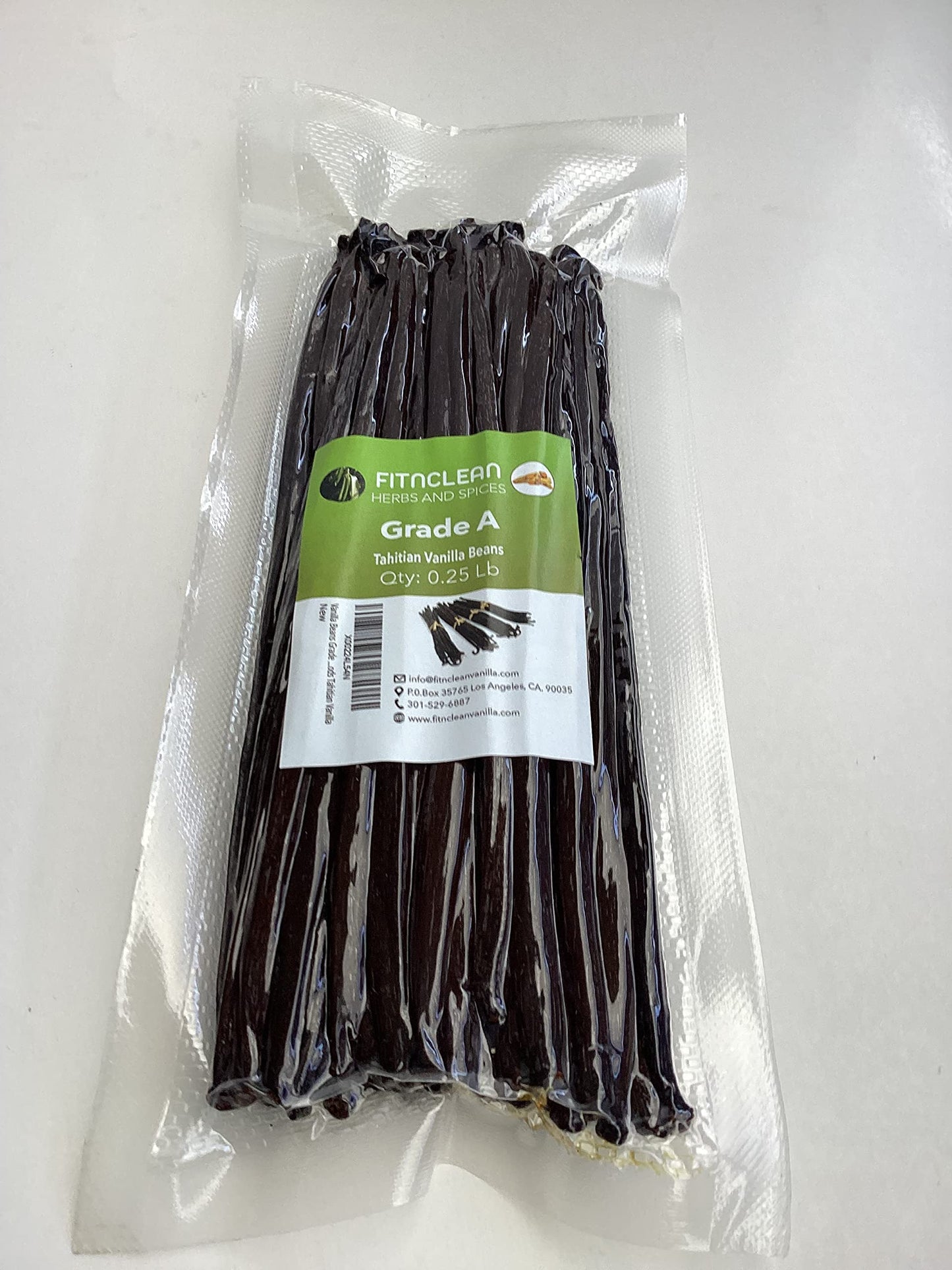 FITNCLEAN VANILLA 25 Vanilla Beans Grade A Tahitian for Extract, Cooking, Baking 6-7 Non-GMO