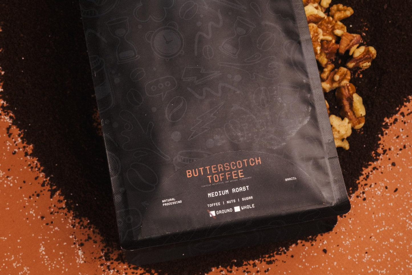 Butterscotch Toffee Coffee Brand Coffee Ground Flavored | Experience The Sweetness Of Butterscotch And Toffee Bits With Medium R