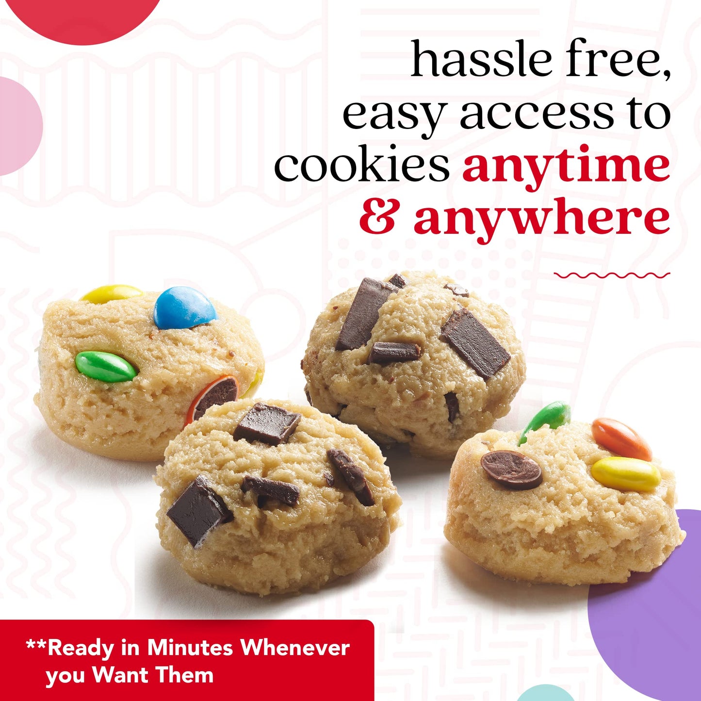 David'S Cookies Preformed Frozen Cookie Dough Chocolate Chunk & Candy 80 Count