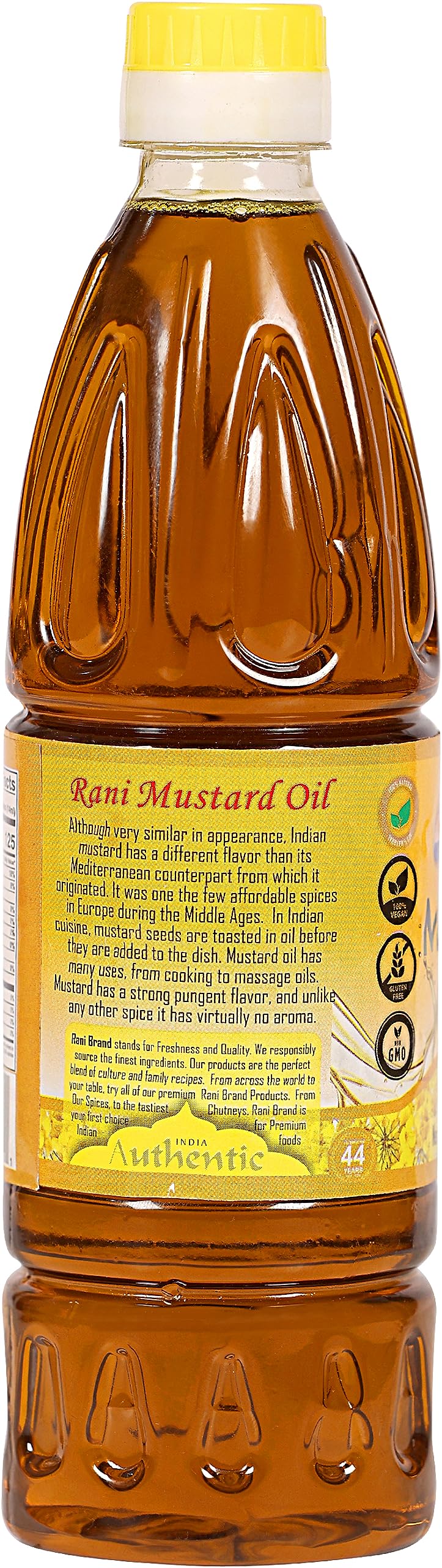 Rani Mustard Oil (Kachi Ghani) 16.9 Ounce (500Ml) Non-Gmo | Gluten Free | Vegan | 100% Natural | Kosher