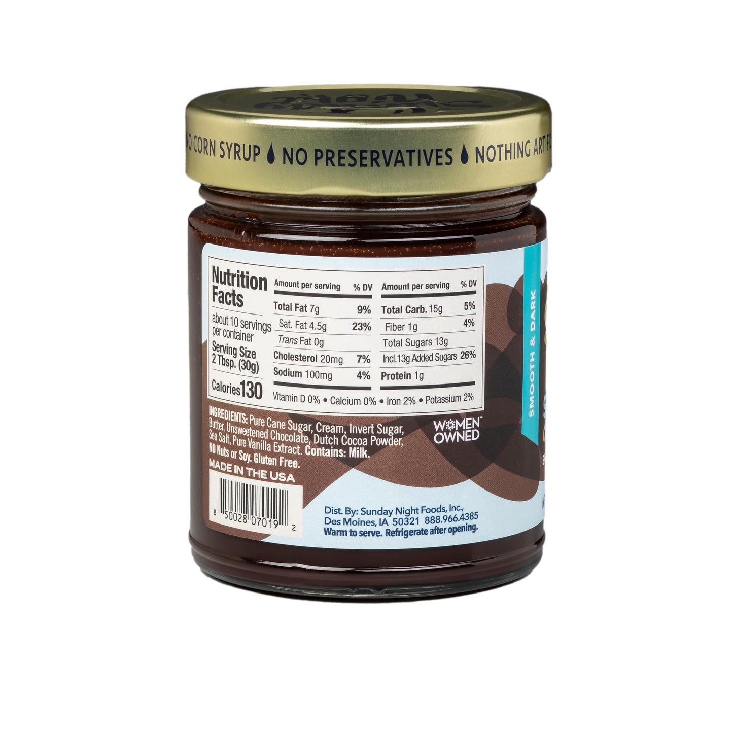 Sunday Night Sea Salt Chocolate Sauce -Luxury Chocolate Gift, Gluten-Free, Pure Clean Ingredients, No Preservatives - 10Oz