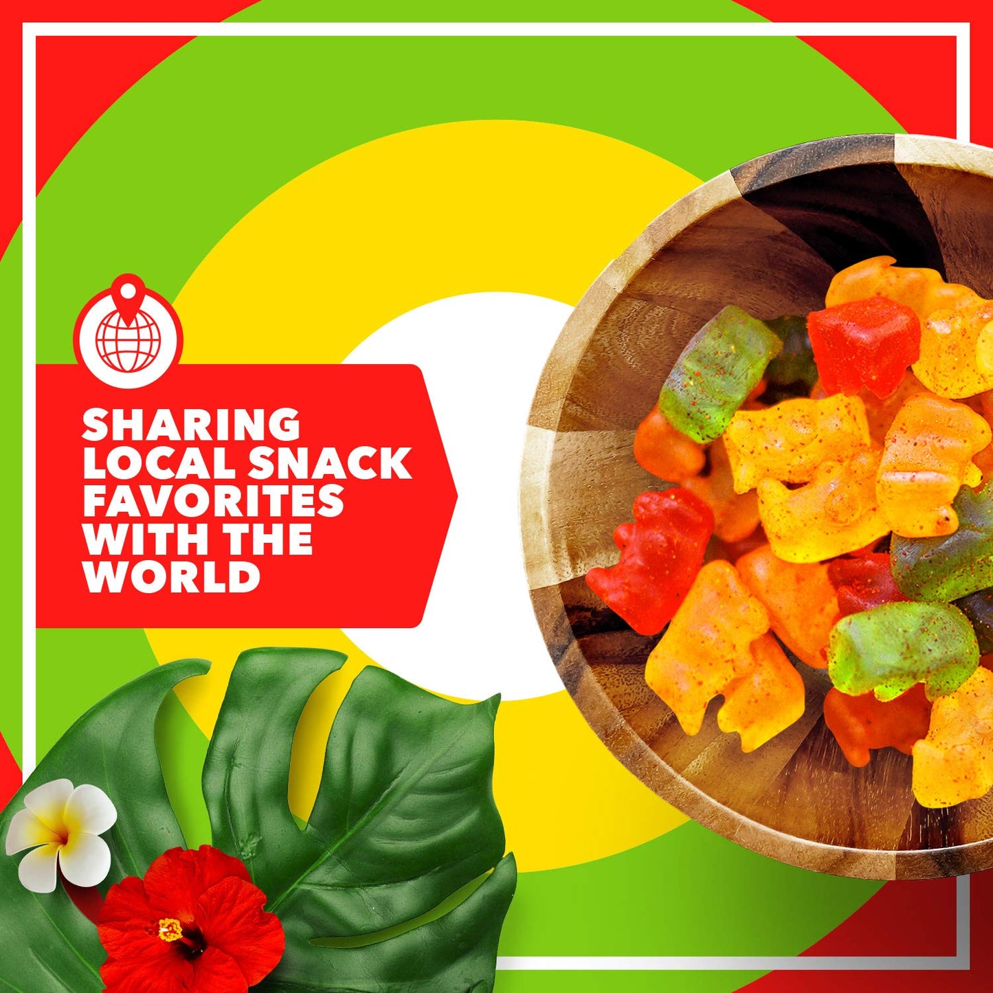 Asia Trans Gummy Bears with Li Hing Mui Plum Powder, 18 oz, Multicolor, Soft & Delicious Candy