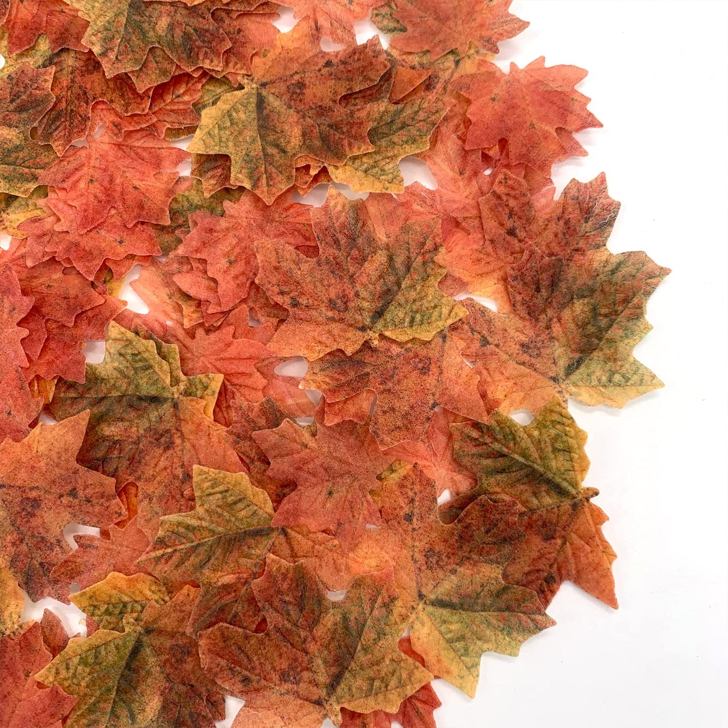 Weraru Edible Fall Leaves Cupcake Toppers, 90 Pcs, Gold Leaf Paper Decorations for Parties