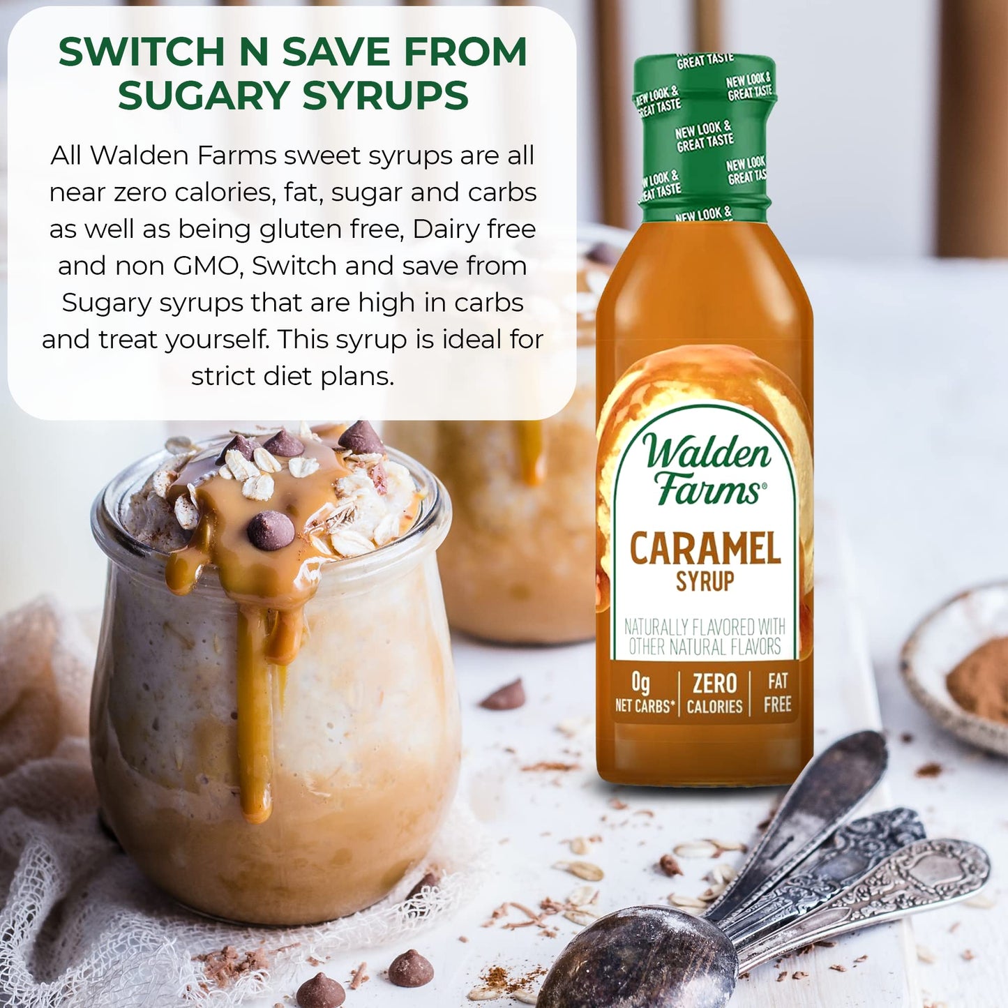 Walden Farm Near Zero Caramel Syrup 340g (Pack of 6)