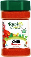 Rani Organic Chilli Powder (Mirchi Ground) 3oz (85g) PET Jar ~ All Natural | Vegan | Gluten Friendly | NON-GMO | Indian Origin |