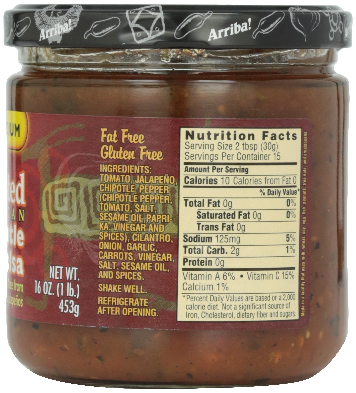 Arriba! Chipotle Salsa, 16-Ounce Glass (Pack Of 6)