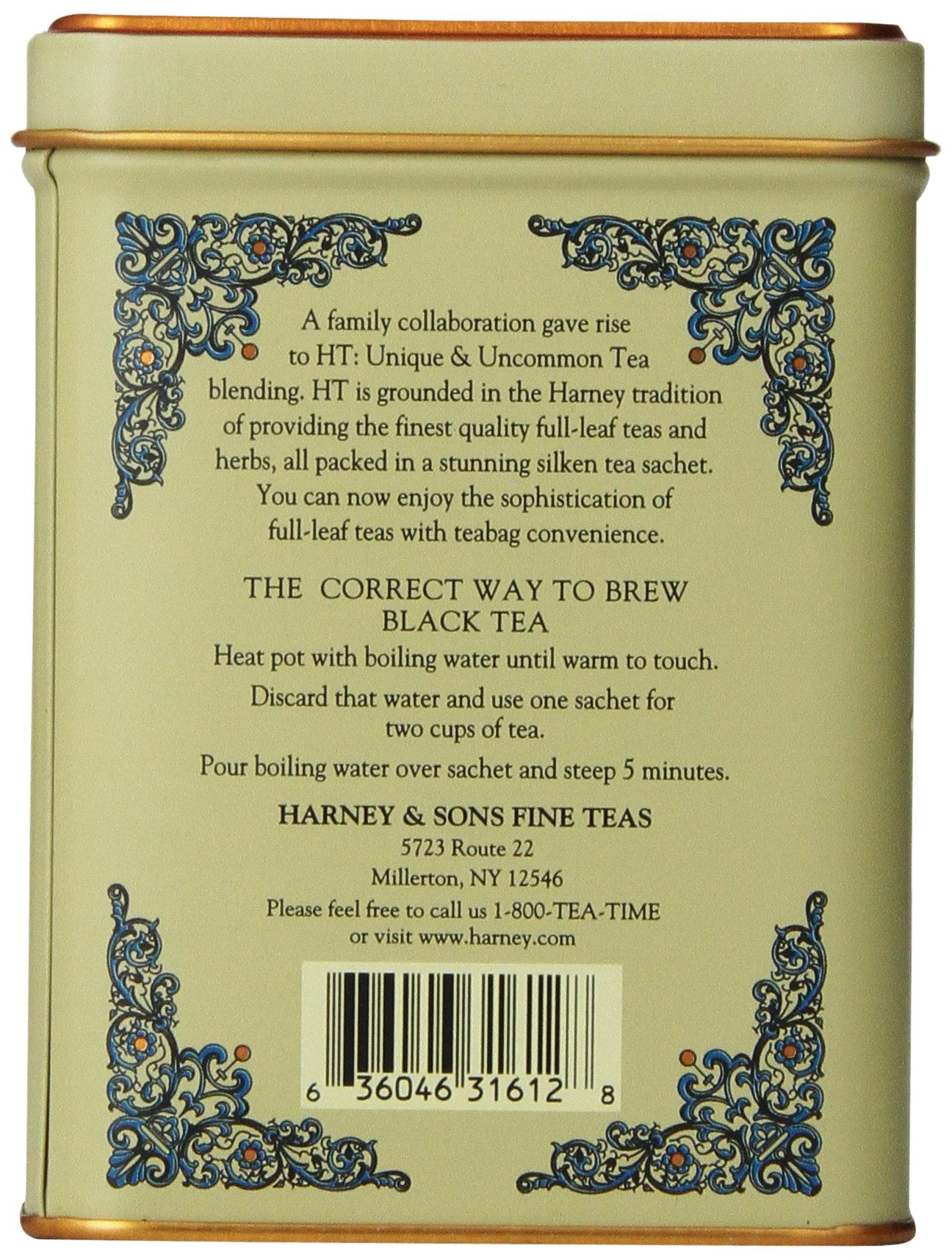 Harney & Sons Tea Decaffeinated, Great Present Idea, Vanilla Comoro, 1.4 oz Tin (20 Sachets) (Pack of 2)